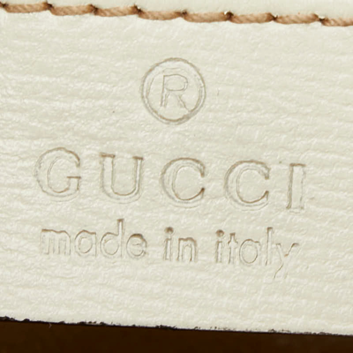 Gucci Beige Leather Canvas Shoulder Bag (Pre-Owned)