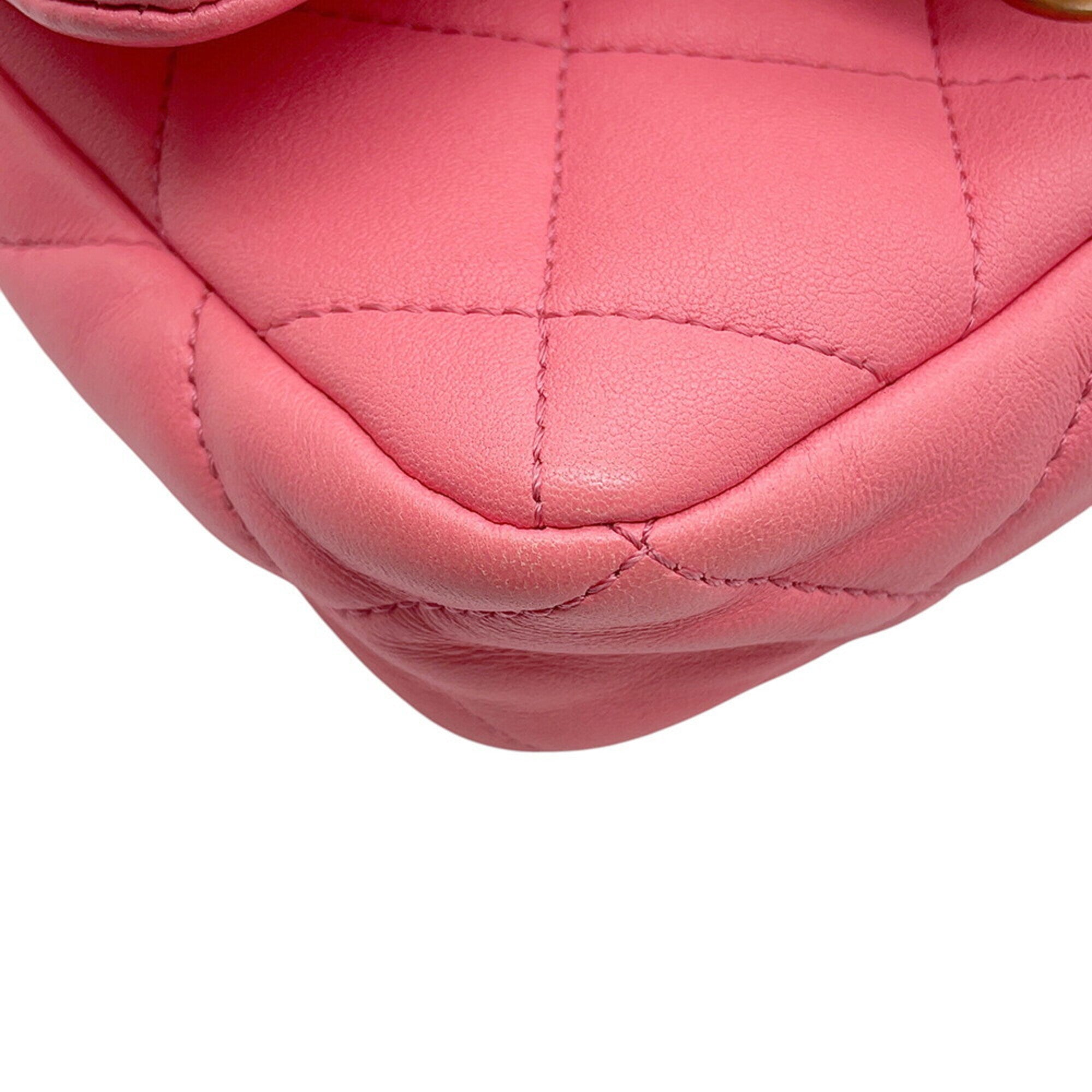 Chanel Pink Leather Handbag Shoulder Bag (Pre-Owned)