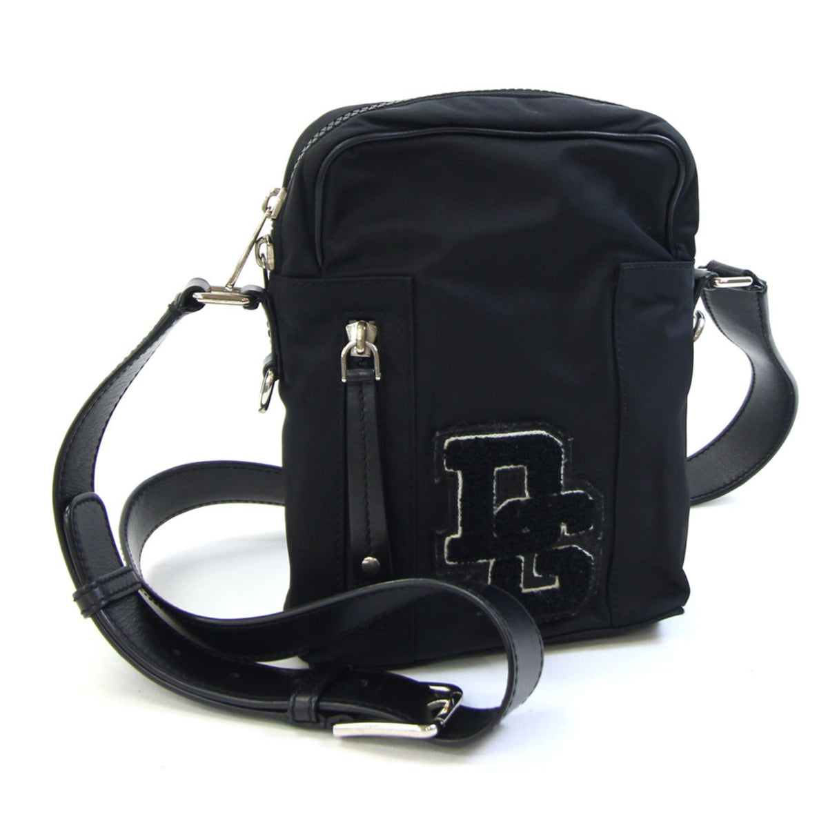Dolce & Gabbana Black Nylon Leather Crossbody Bag Shoulder Bag (Pre-Owned)