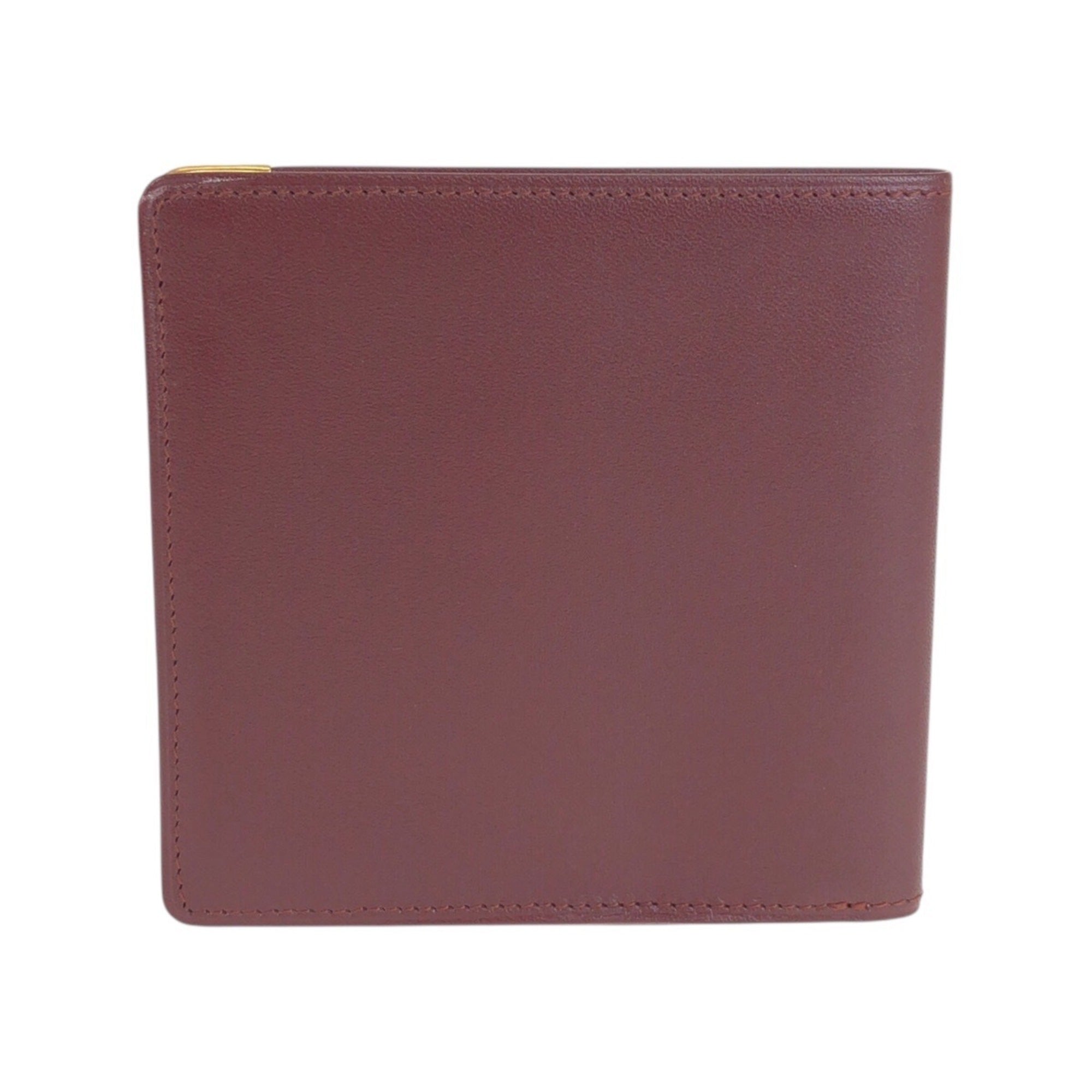 Cartier Wine Red Leather Wallet (Bi-Fold) (Pre-Owned)