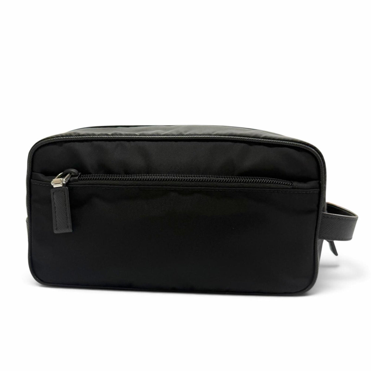 Prada Black Nylon Leather Clutch Bag (Pre-Owned)