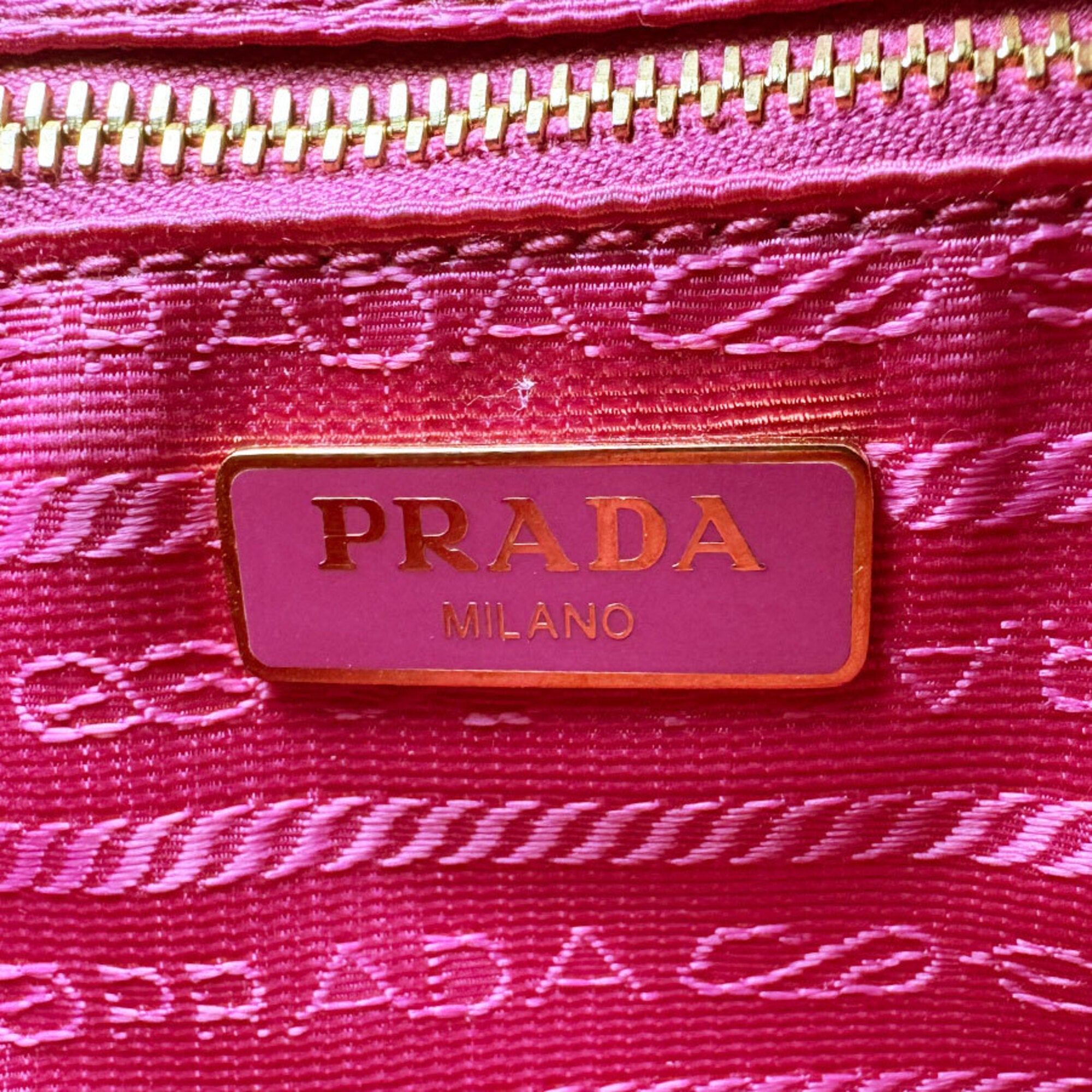 Prada Pink Nylon Leather Shoulder Bag (Pre-Owned)