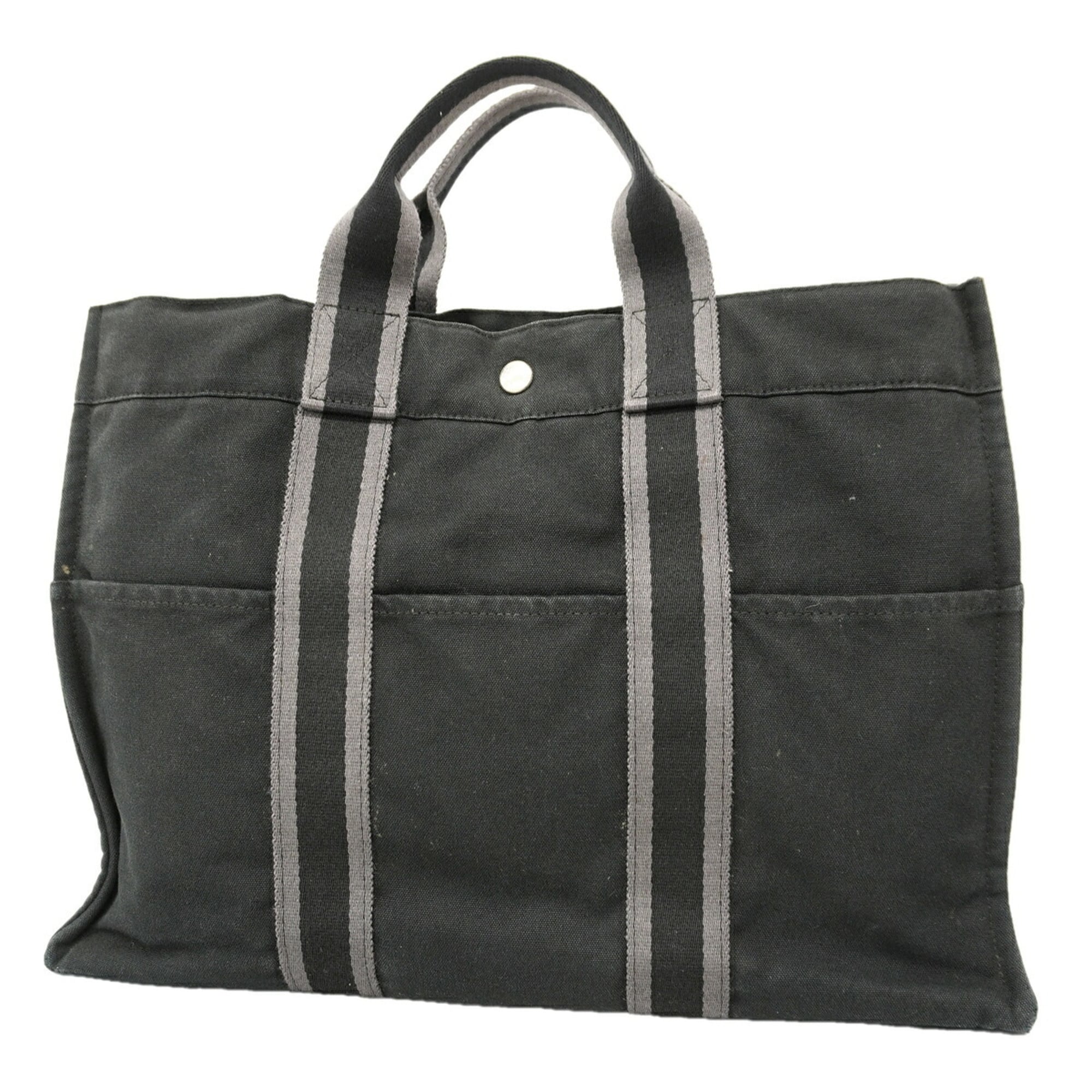 Hermes Black Canvas Tote Bag (Pre-Owned)