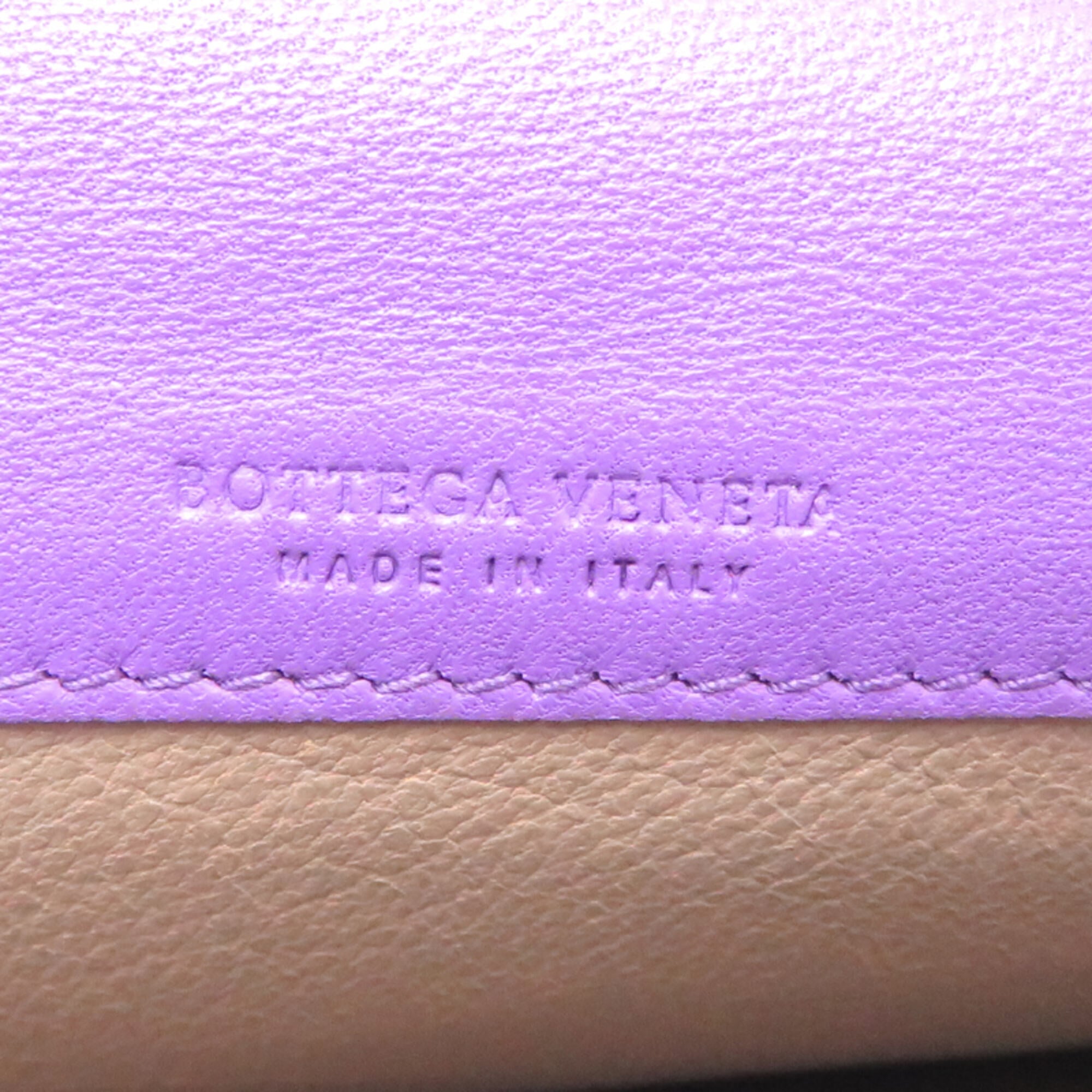 Bottega Veneta Purple Leather Long Wallet (Bi-Fold) (Pre-Owned)