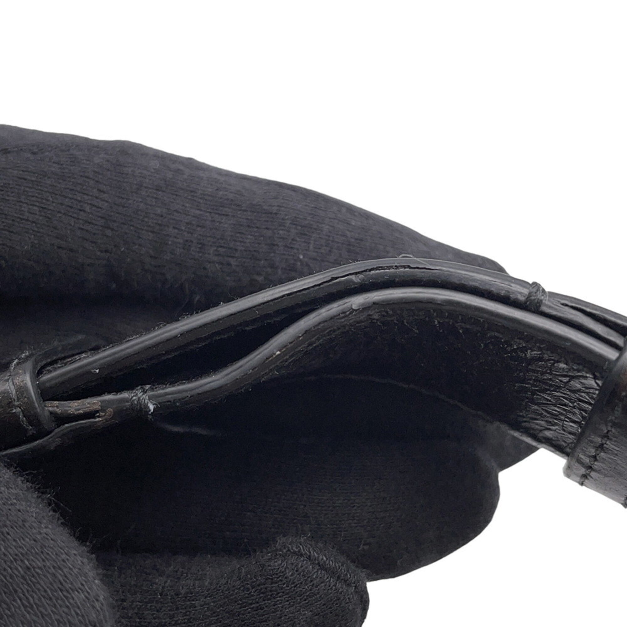 Christian Dior Black Leather Handbag Pouch Tote Bag (Pre-Owned)
