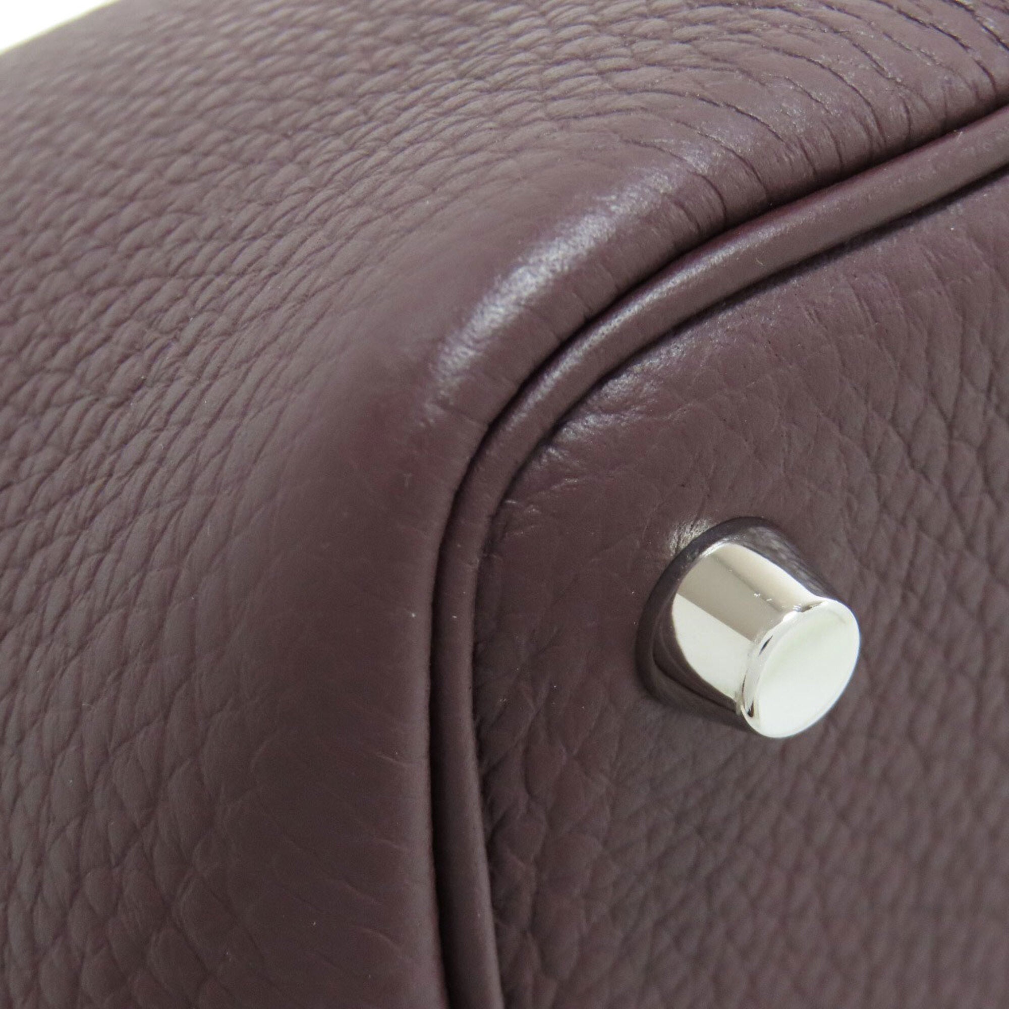 Hermes Bordeaux Taurillon Clemence Leather Handbag (Pre-Owned)
