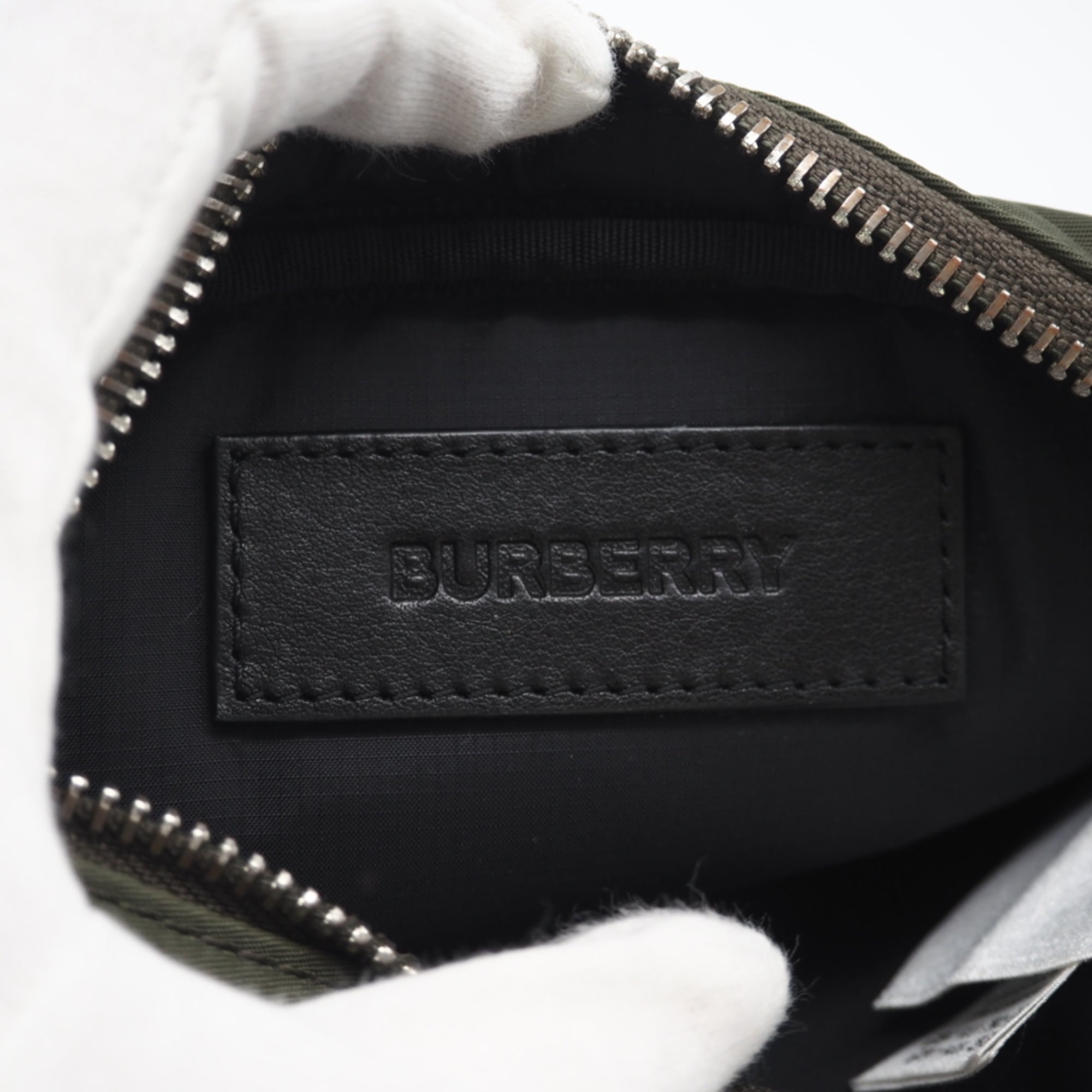 Burberry Black Khaki White Nylon Fanny Pack (Pre-Owned)