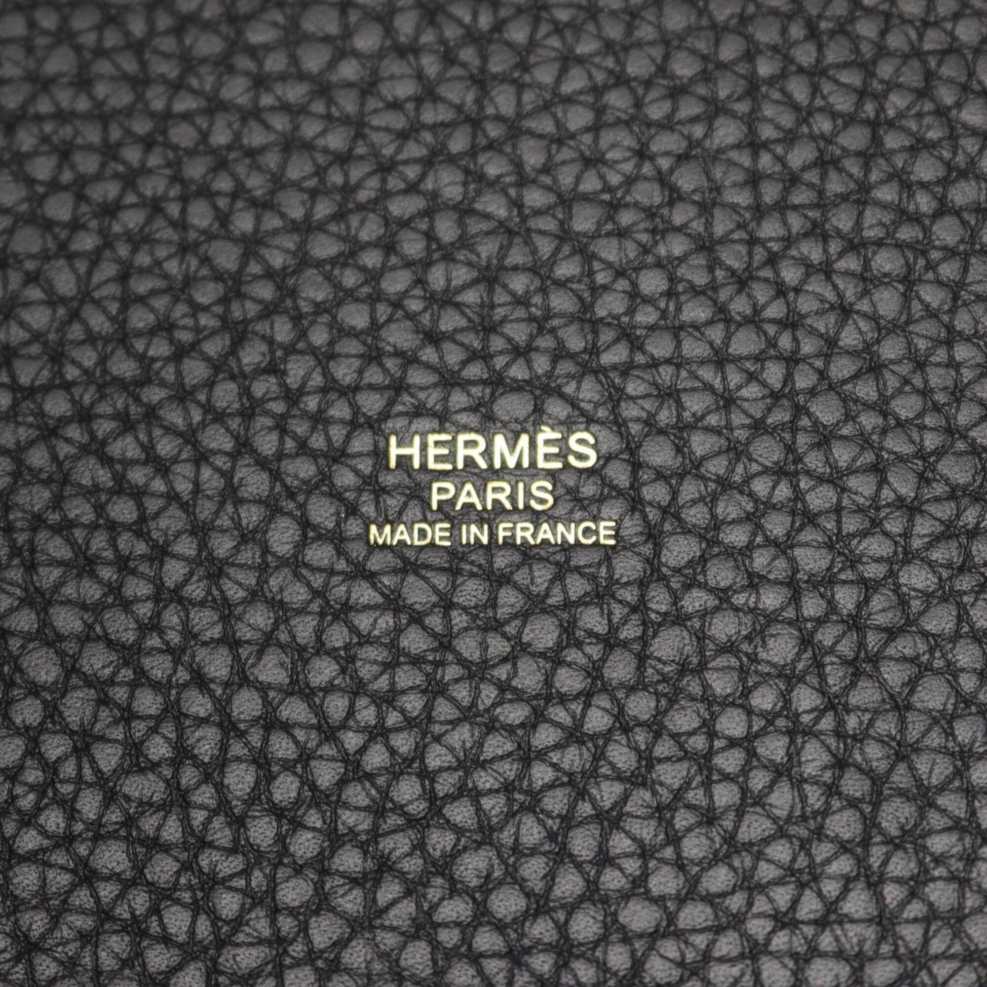 Hermes Black Taurillon Clemence Leather Handbag (Pre-Owned)