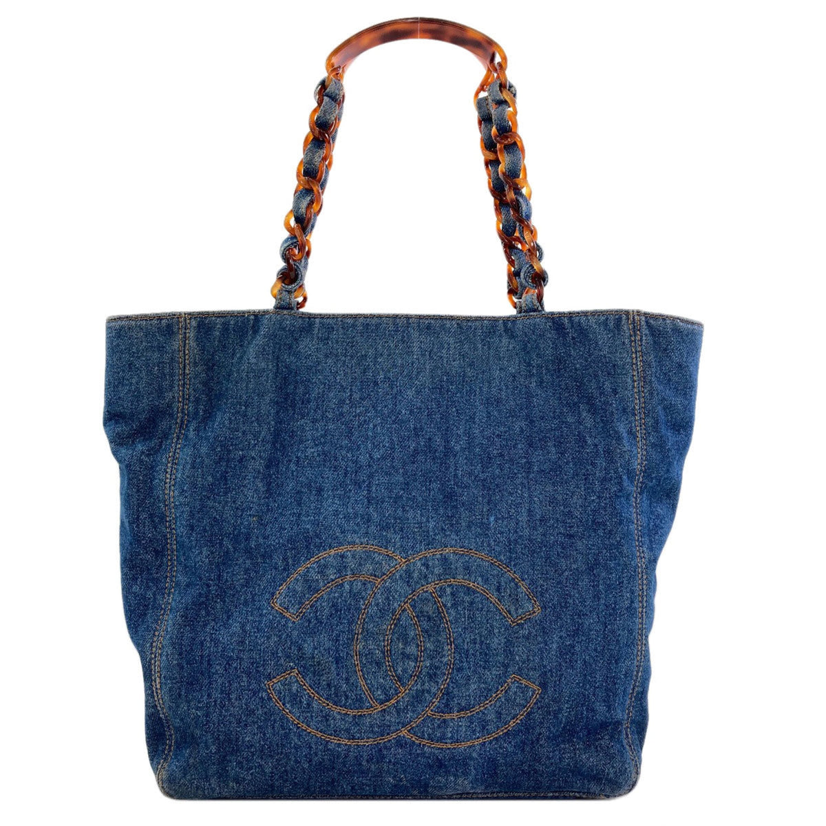 Chanel Denim Blue Denim Tote Bag (Pre-Owned)