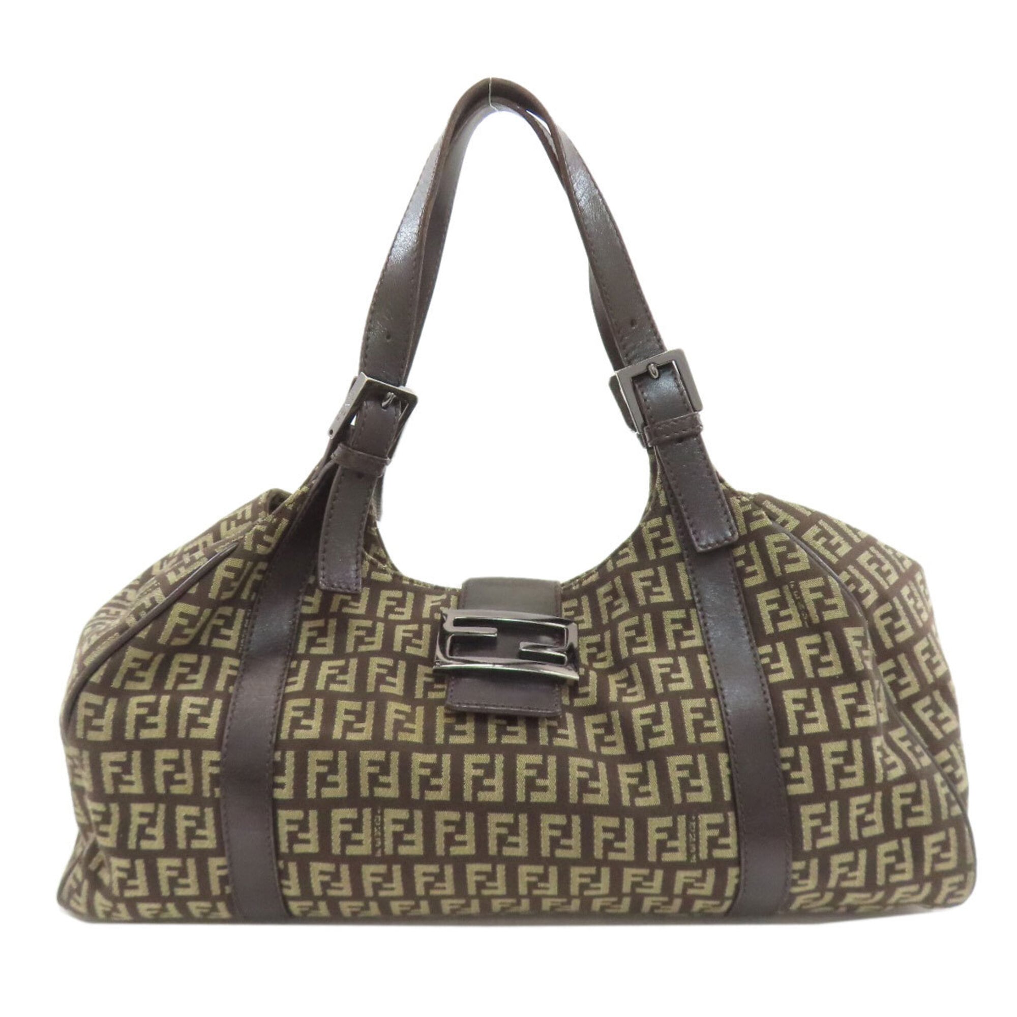 Fendi Dark Brown Canvas Tote Bag (Pre-Owned)