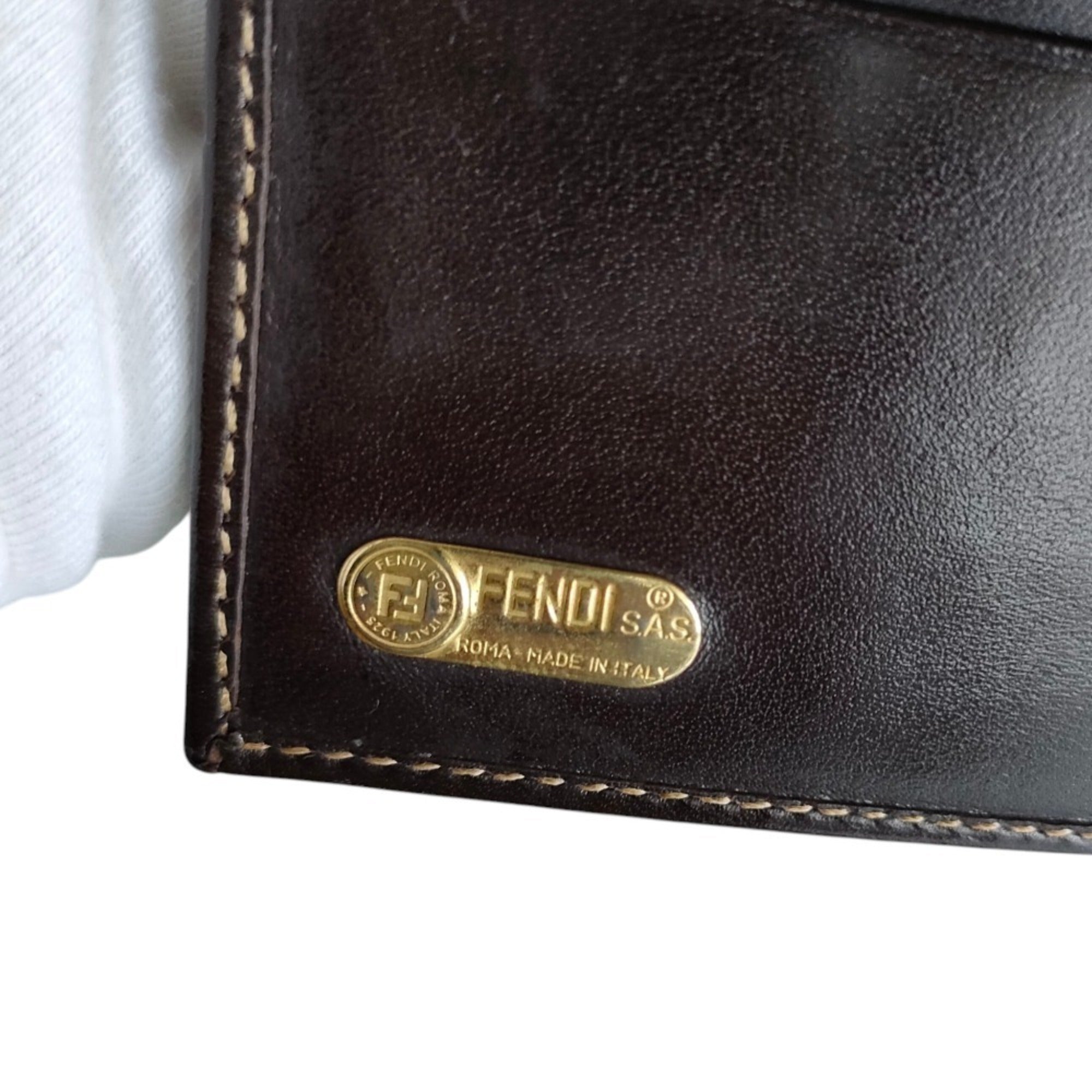 Fendi Zucca Brown Canvas Leather Wallet (Bi-Fold) (Pre-Owned)