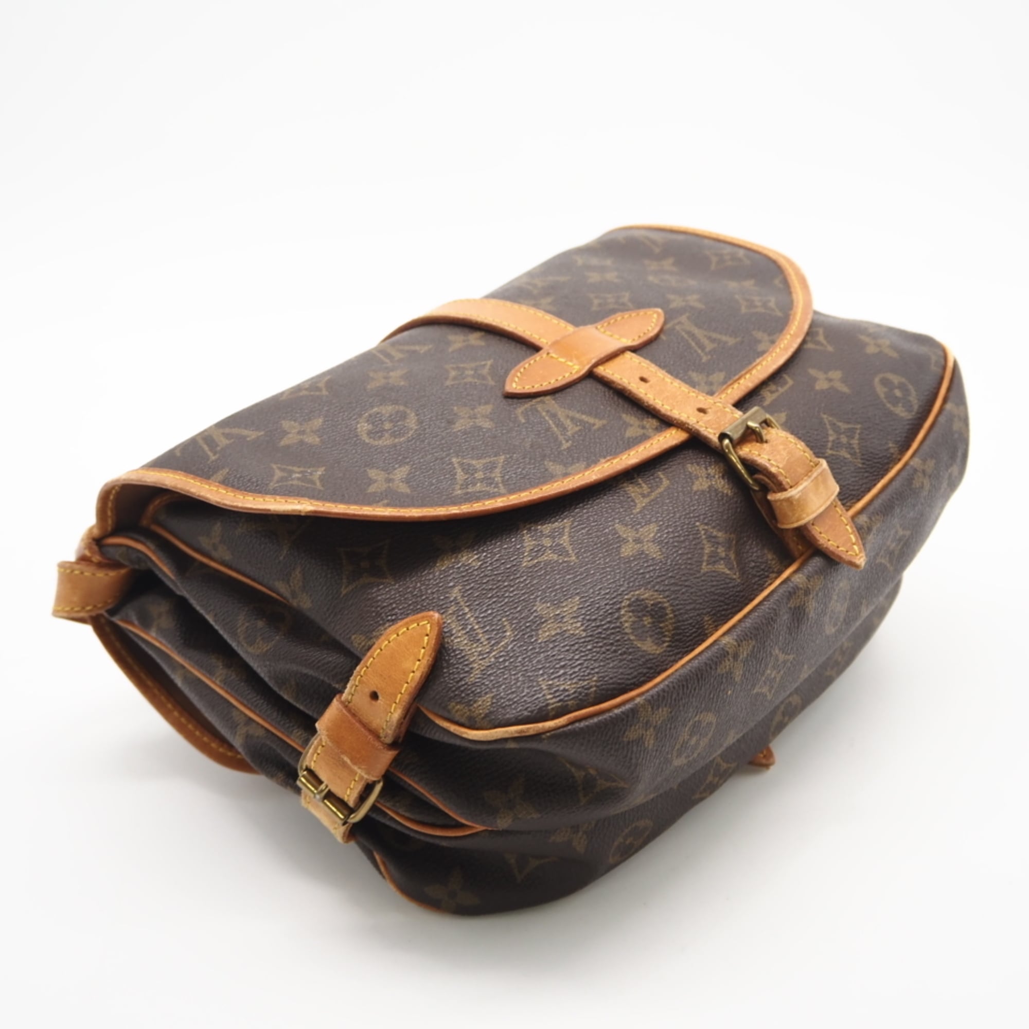Louis Vuitton Monogram Brown Coated Canvas Leather Shoulder Bag (Pre-Owned)