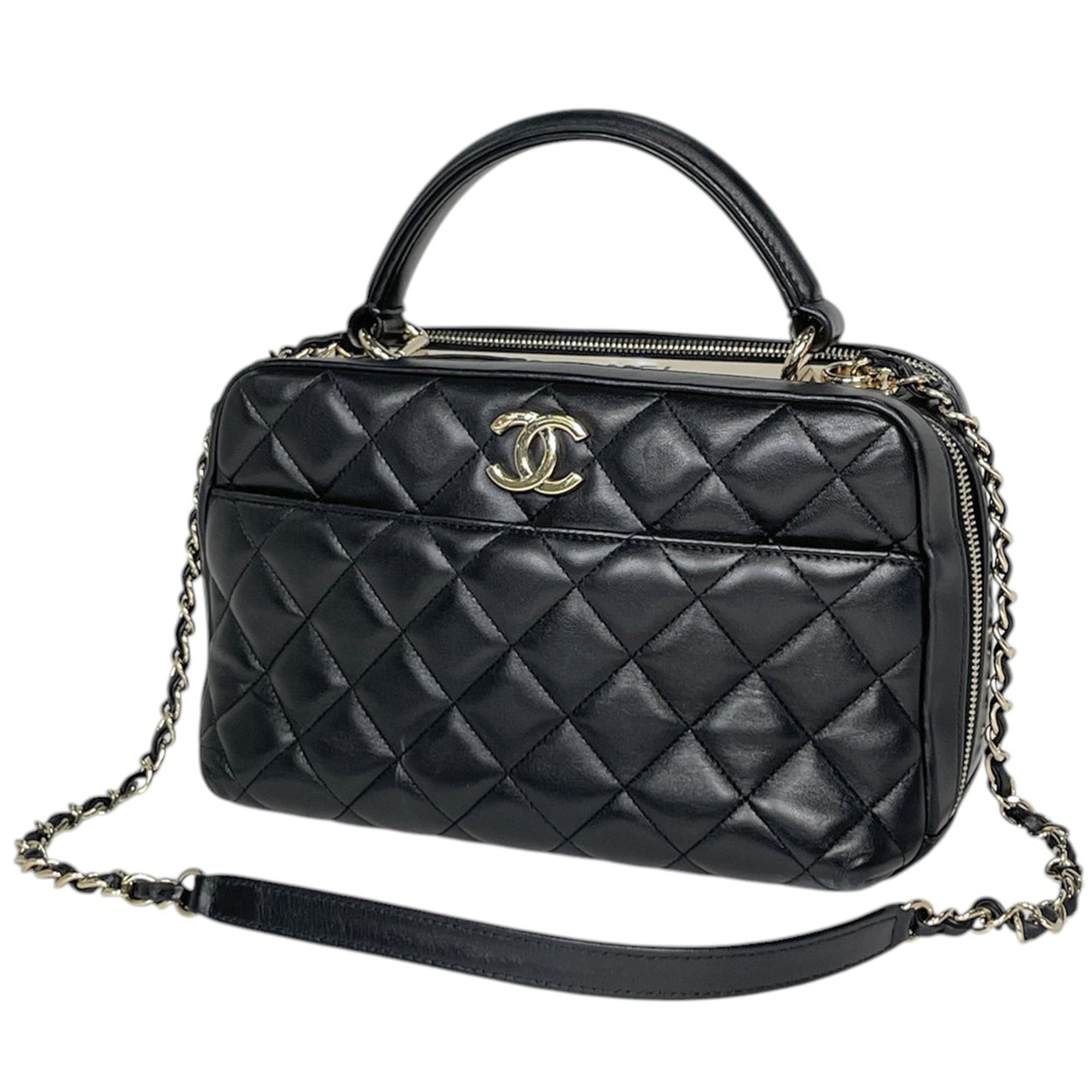 Chanel Black Leather Handbag (Pre-Owned)