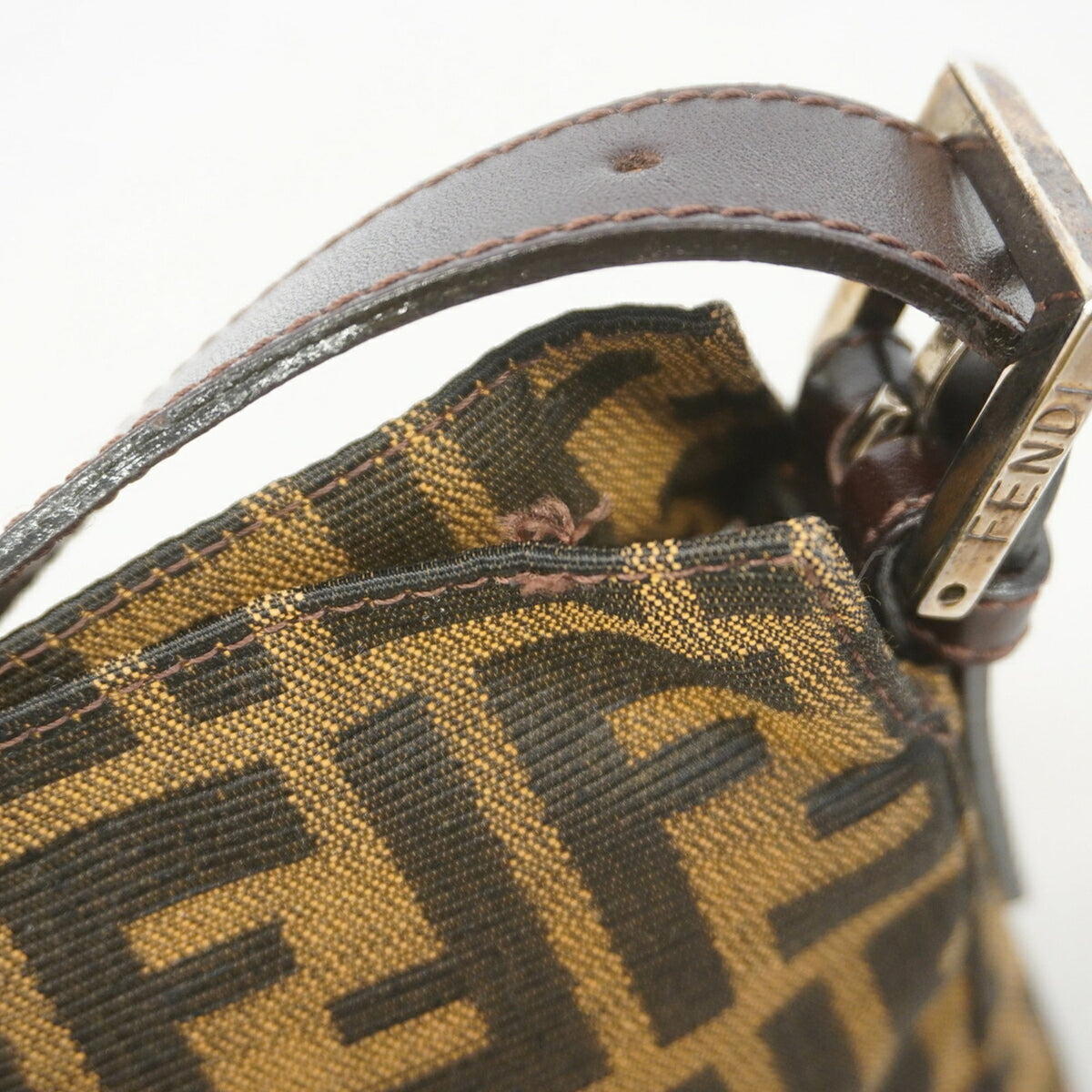 Fendi Brown Nylon Canvas Shoulder Bag (Pre-Owned)