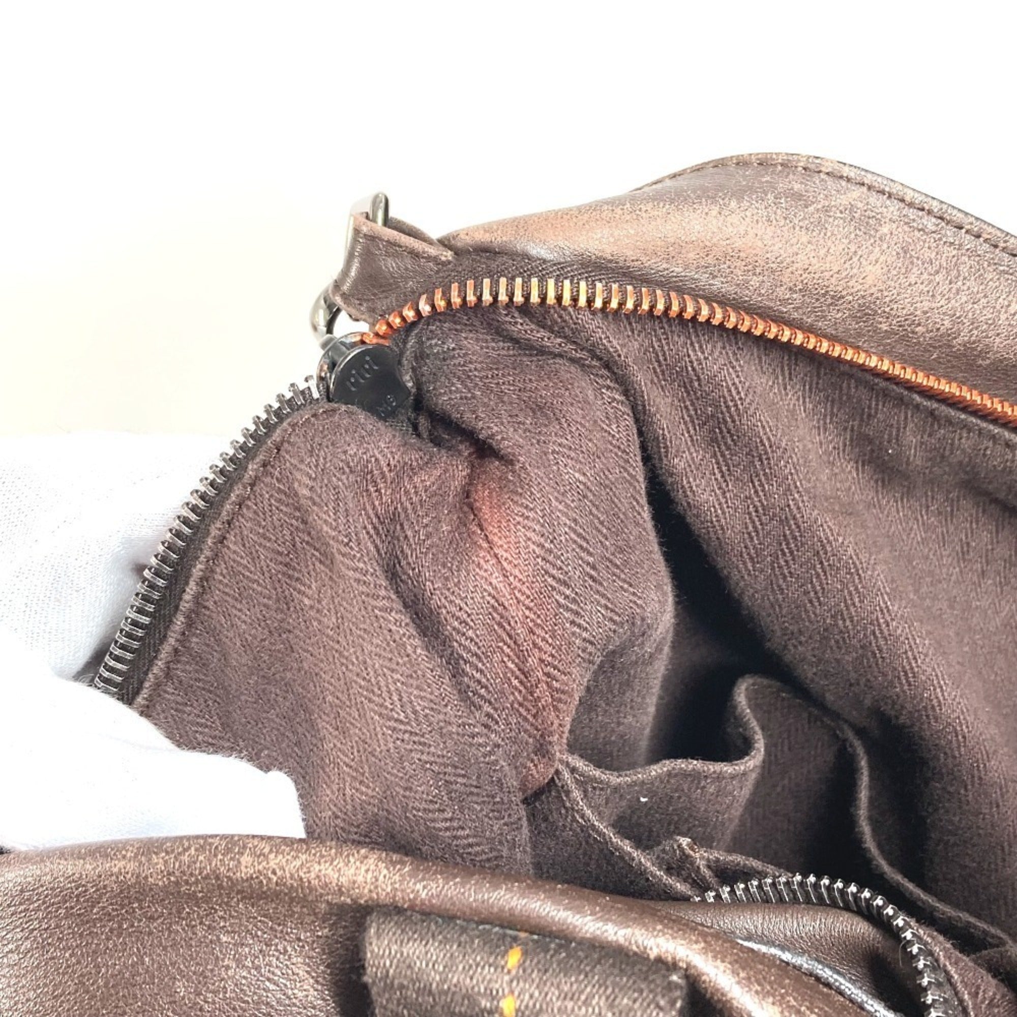 Hermes Brown Orange Leather Handbag Shoulder Bag Tote Bag (Pre-Owned)