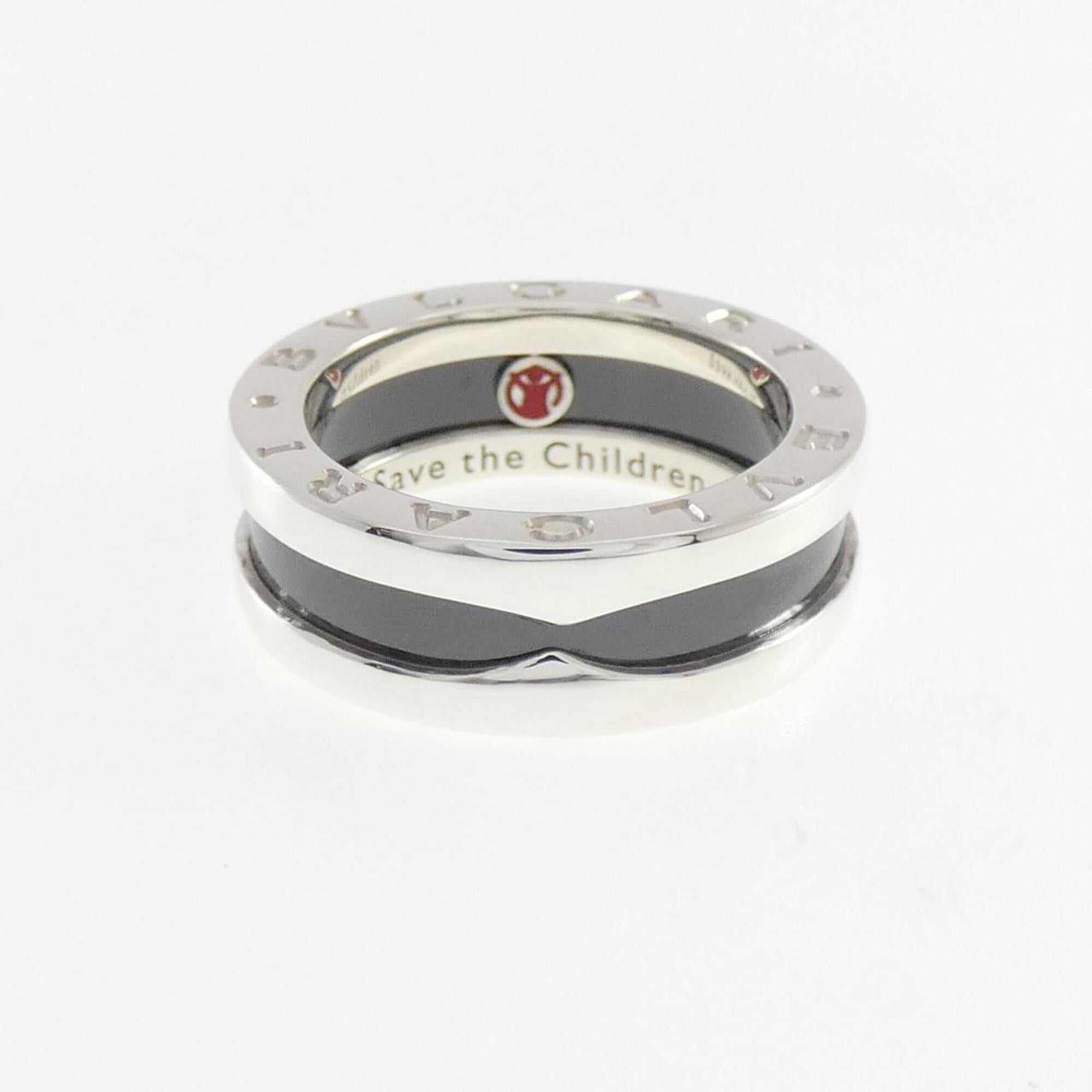Bvlgari Ceramic Silver 925 Band Ring (Pre-Owned)