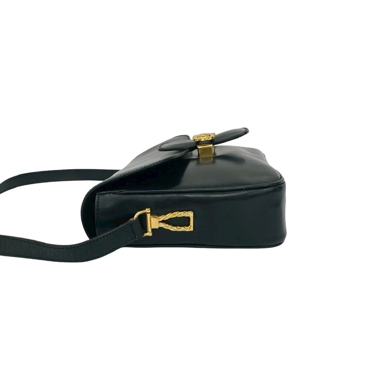 Celine Black Leather Pochette Shoulder Bag (Pre-Owned)