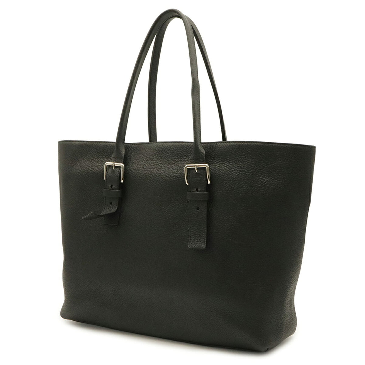 Louis Vuitton Noir Leather Shoulder Bag Tote Bag (Pre-Owned)