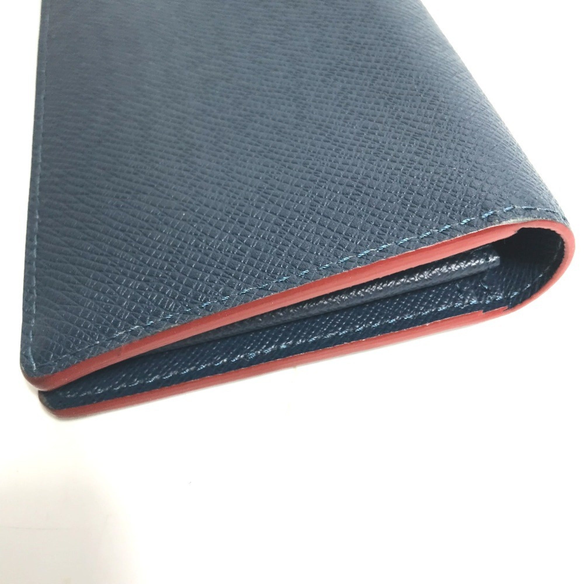 Louis Vuitton Taiga Blue Ocean Taiga Leather Long Wallet (Bi-Fold) (Pre-Owned)