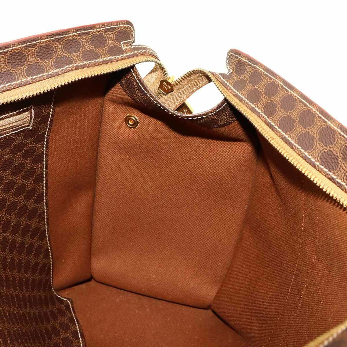 Celine Macadam Brown Pvc Leather Handbag Tote Bag (Pre-Owned)