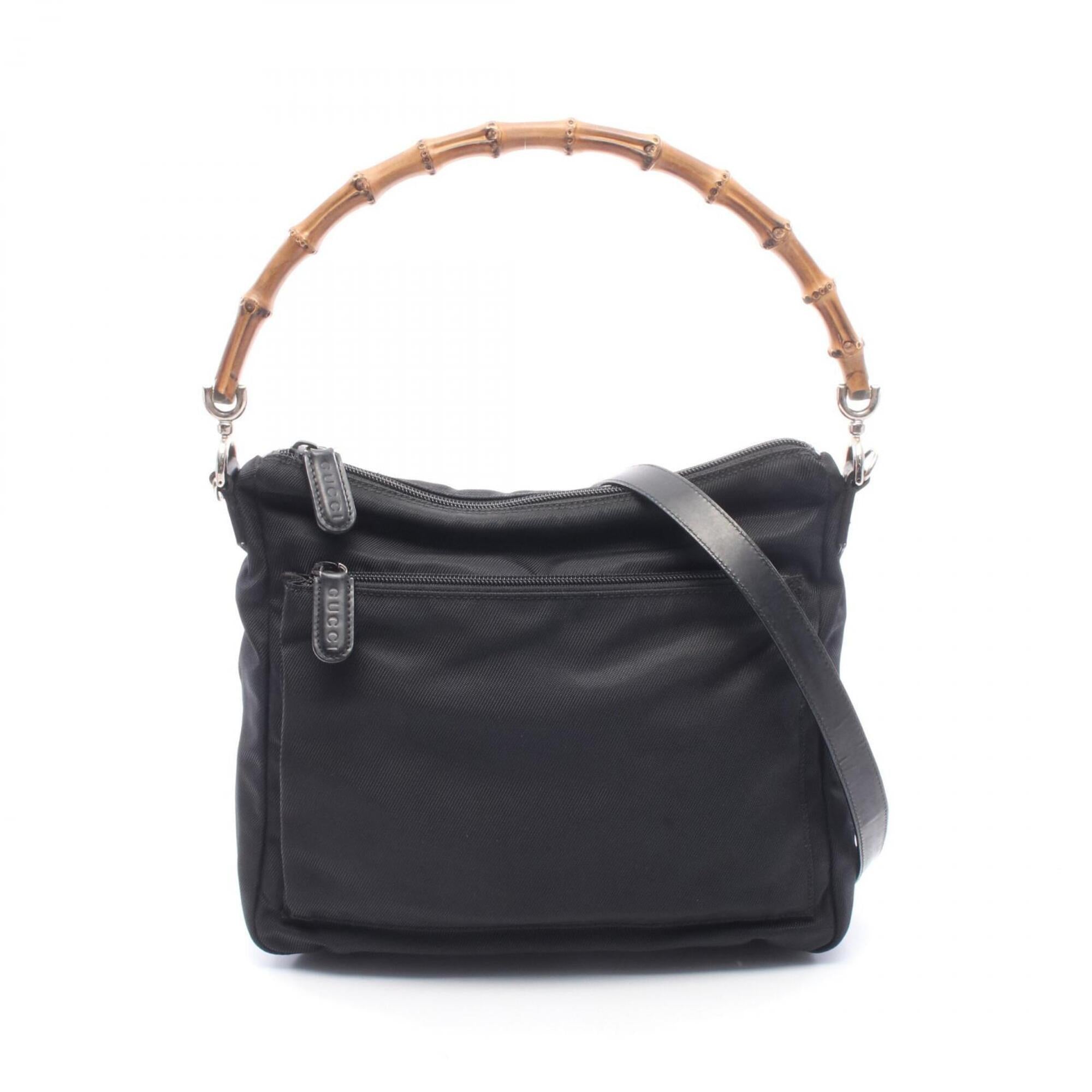 Gucci Black Canvas Leather Handbag (Pre-Owned)