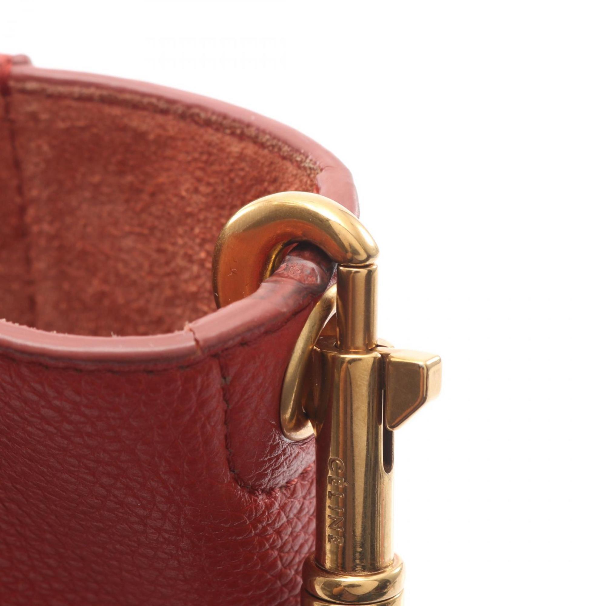 Celine Red Color Leather Handbag Shoulder Bag (Pre-Owned)