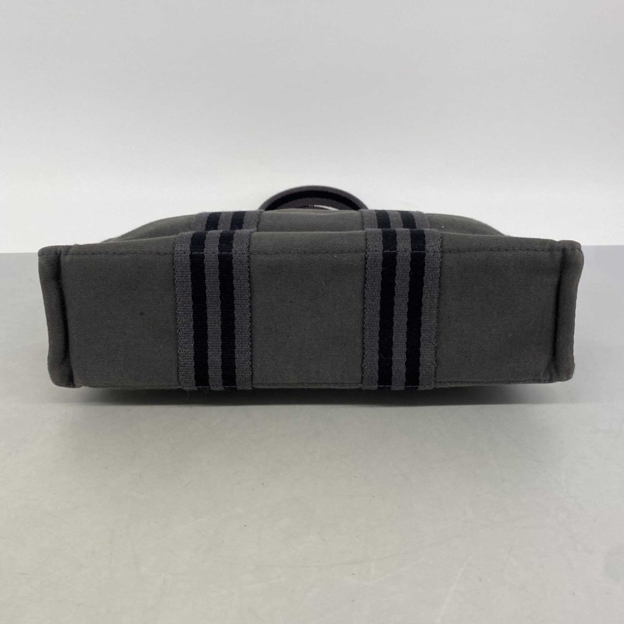 Hermes Gray Canvas Handbag (Pre-Owned)