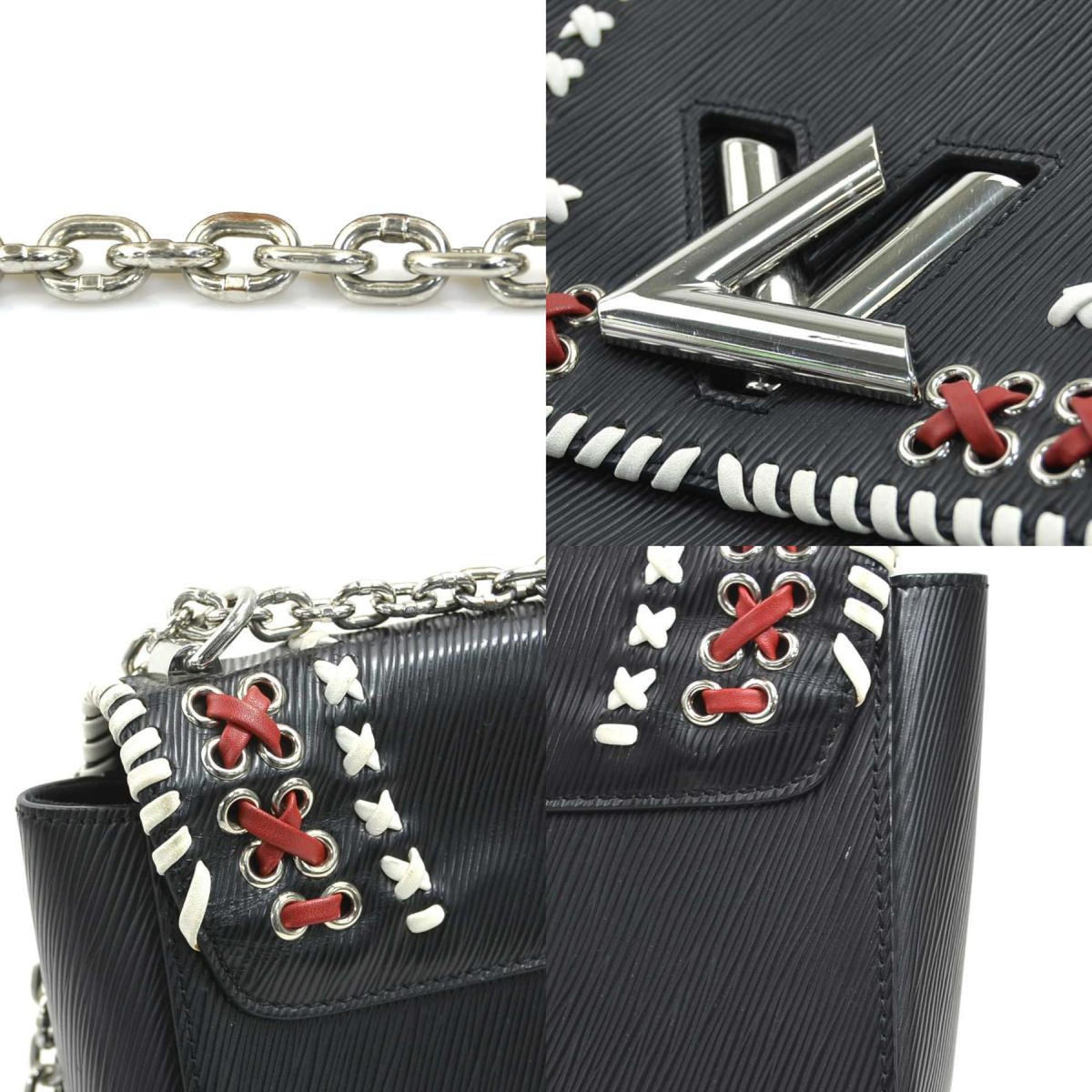 Louis Vuitton Black Red Color White Epi Leather Shoulder Bag (Pre-Owned)