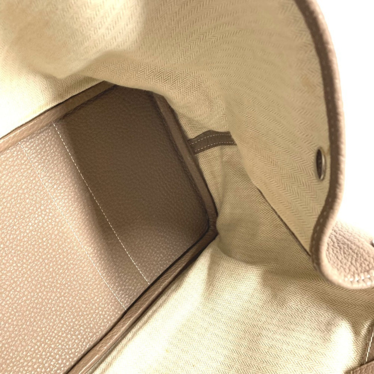 Hermes Beige Etoupe Gray Negonda Leather Handbag Shoulder Bag Tote Bag (Pre-Owned)