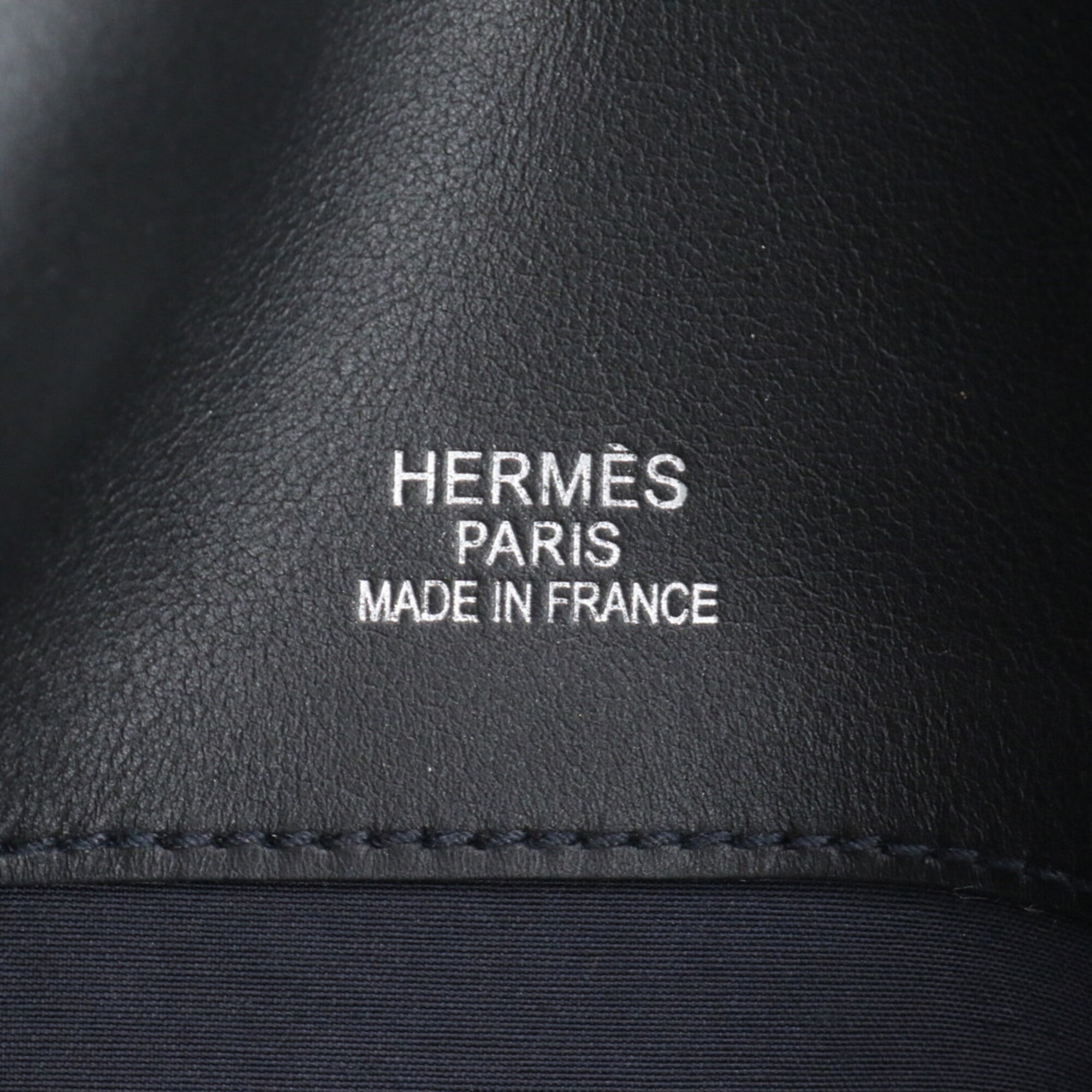 Hermes Black Leather Canvas Shoulder Bag Tote Bag (Pre-Owned)