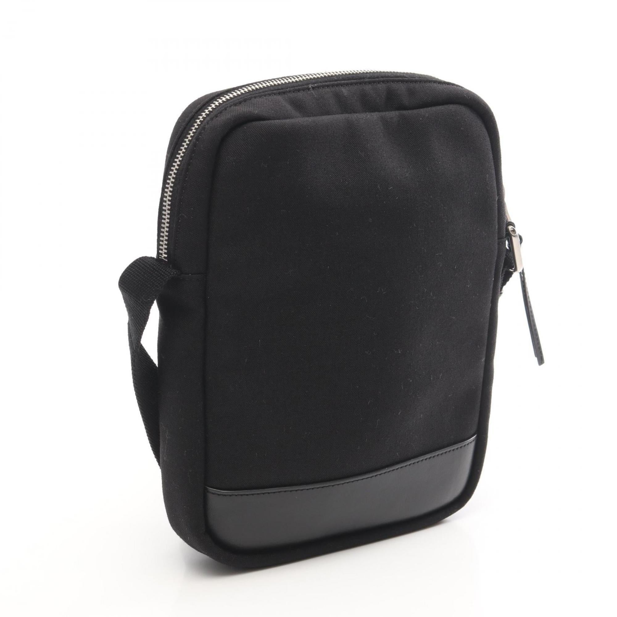 Yves Saint Laurent Black Canvas Leather Handbag Shoulder Bag (Pre-Owned)