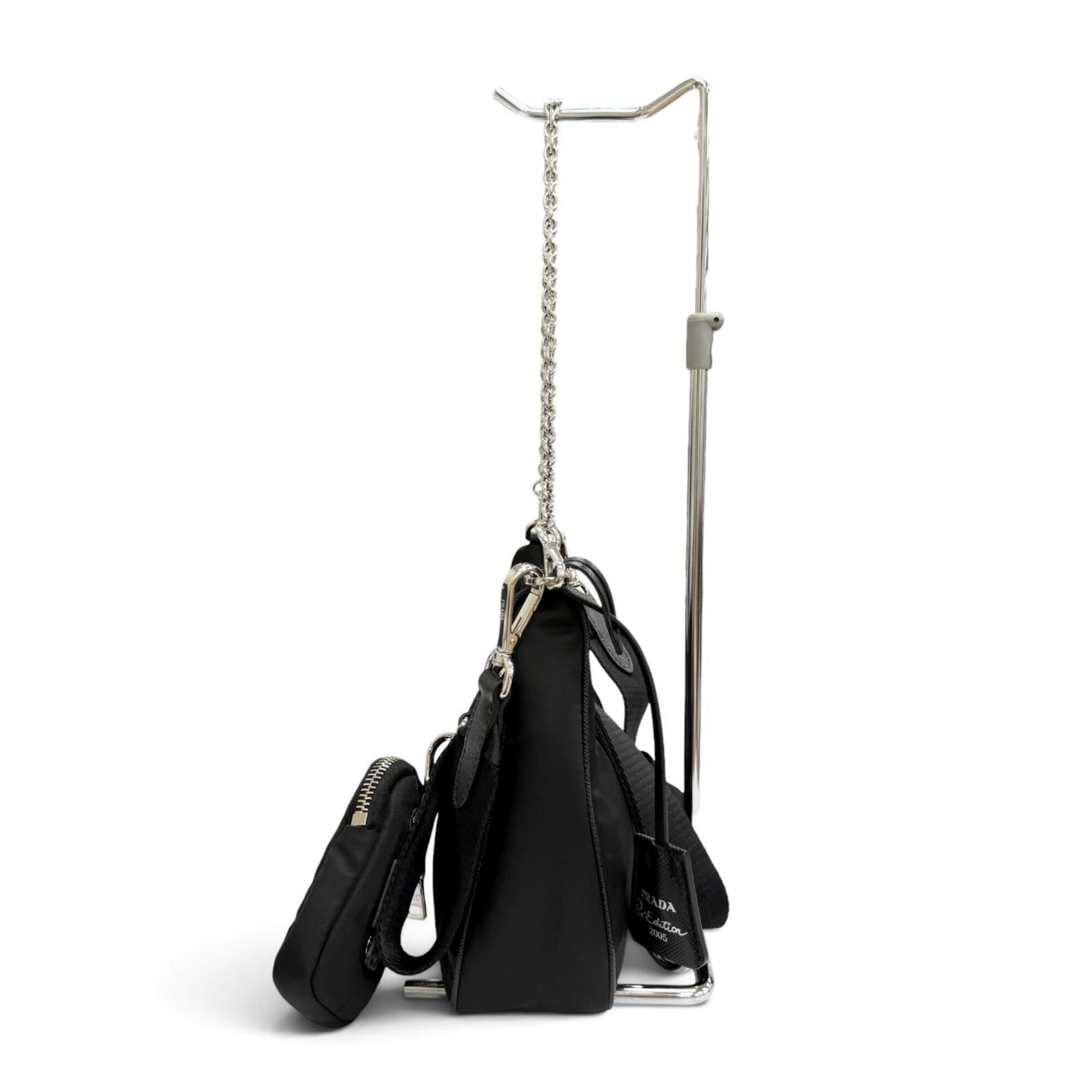 Prada Black Nylon Pouch Shoulder Bag (Pre-Owned)