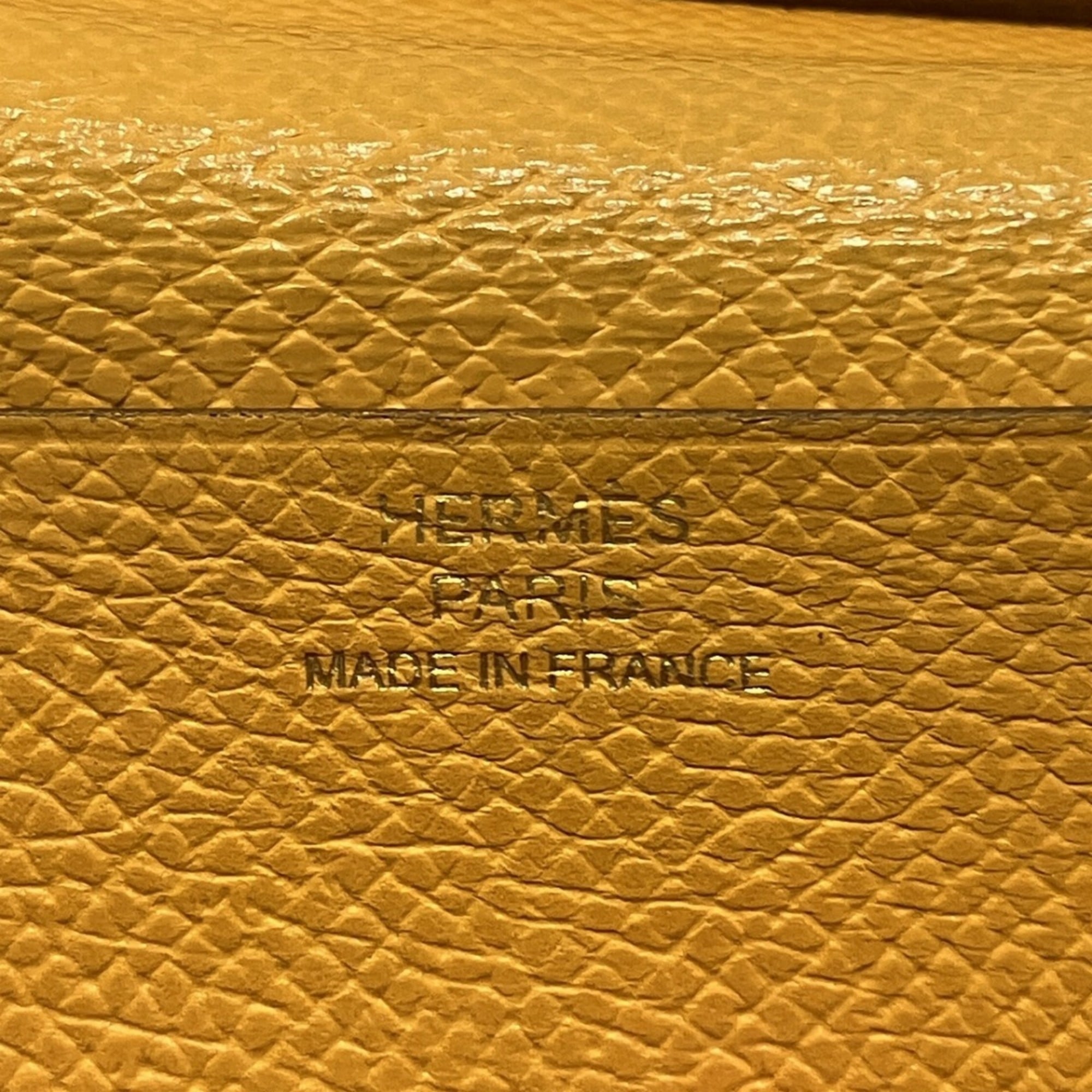 Hermes Bearn Soufre Yellow Epsom Leather Long Wallet (Bi-Fold) (Pre-Owned)