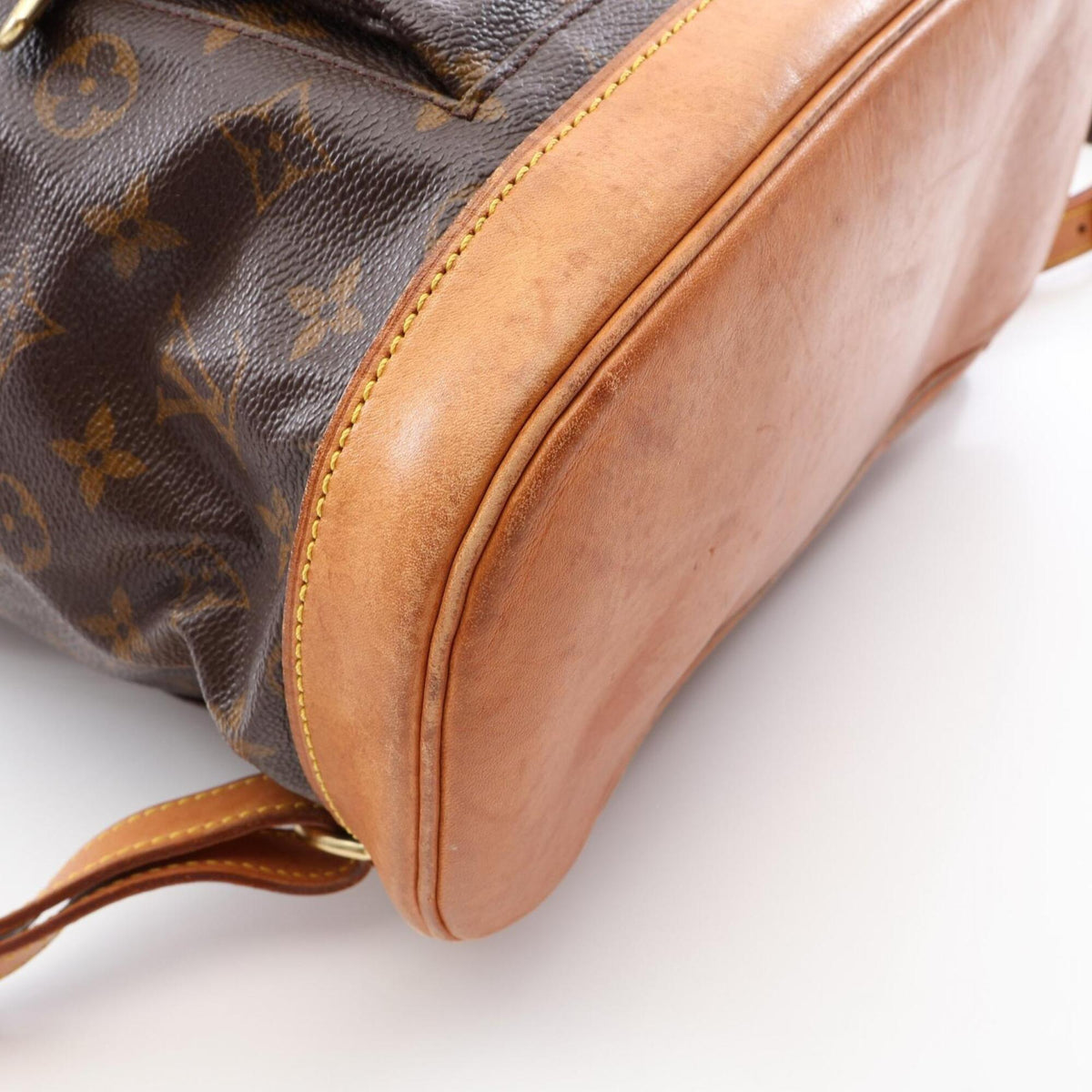 Louis Vuitton Brown Coated Canvas Leather Backpack Handbag (Pre-Owned)