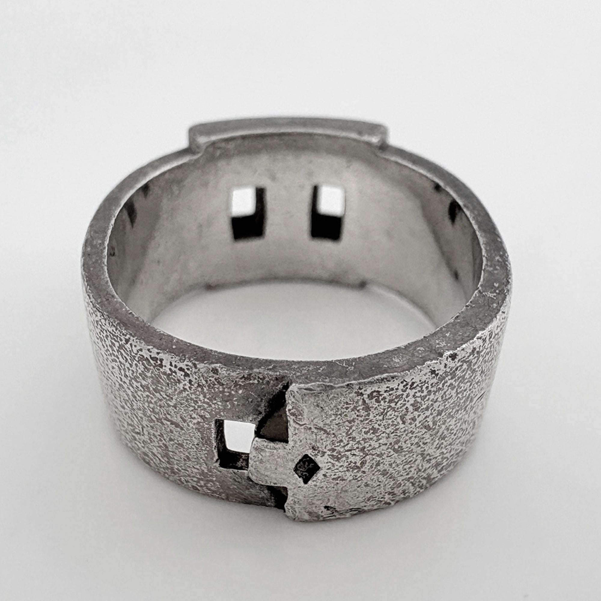 Hermes Silver Silver 925 Band Ring (Pre-Owned)