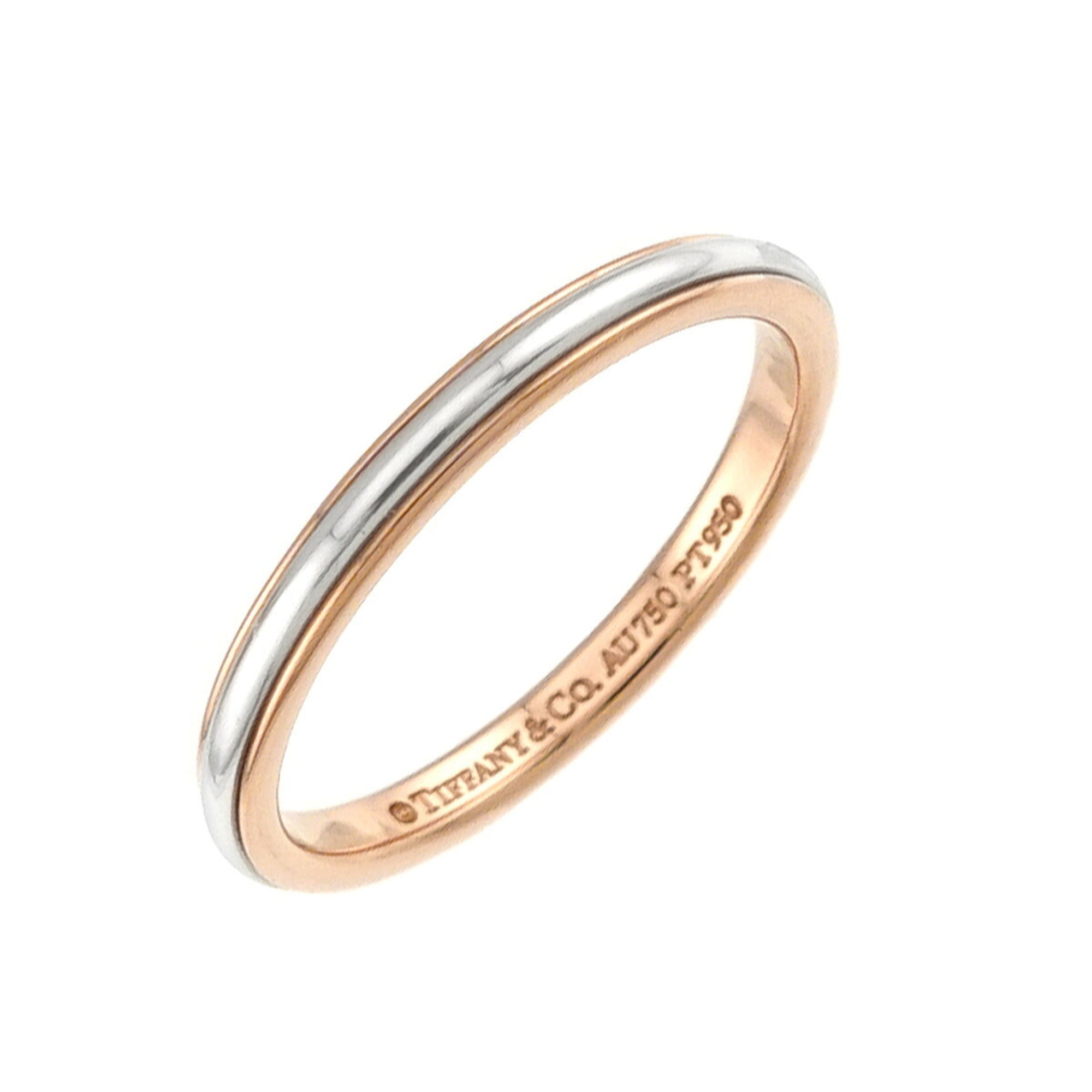 Tiffany Pink Gold (18K) Platinum 950 Band Ring (Pre-Owned)