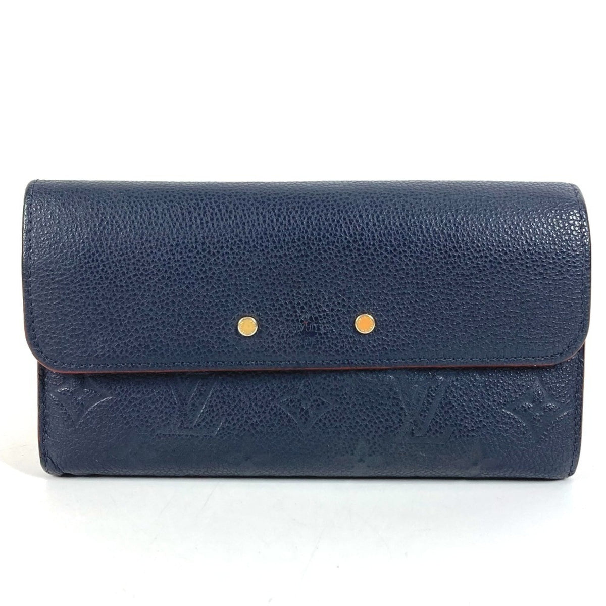 Louis Vuitton Galle Marine Rouge Navy Red Color Monogram Empreinte Long Bill Wallet (Bi-Fold) (Pre-Owned)