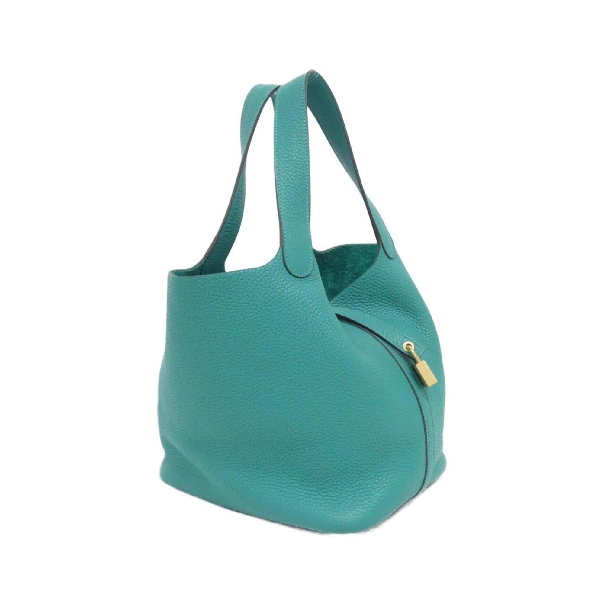 Hermes Green Vert Taurillon Clemence Leather Handbag (Pre-Owned)