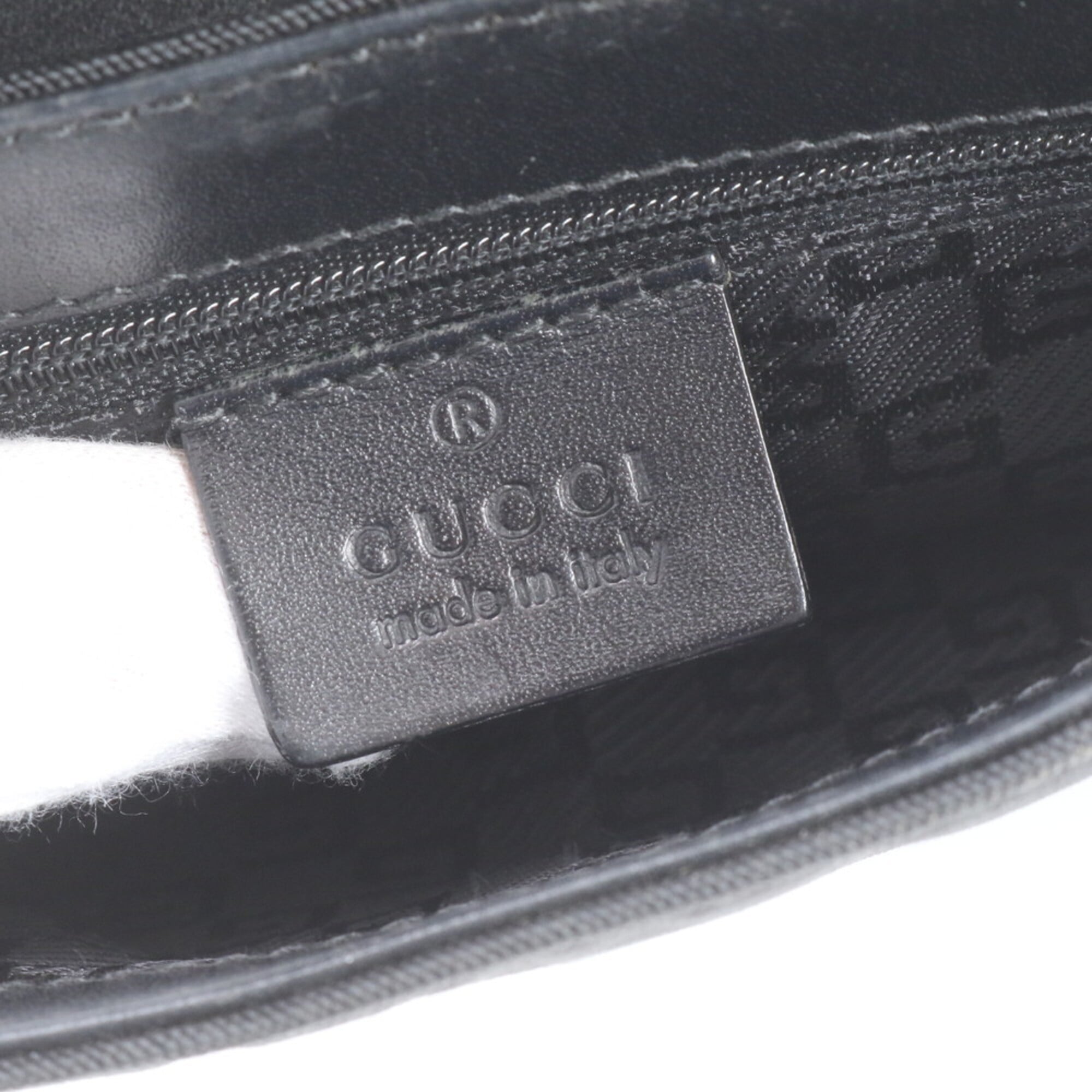 Gucci Black Leather Nylon Pouch Shoulder Bag Sling Bag (Pre-Owned)
