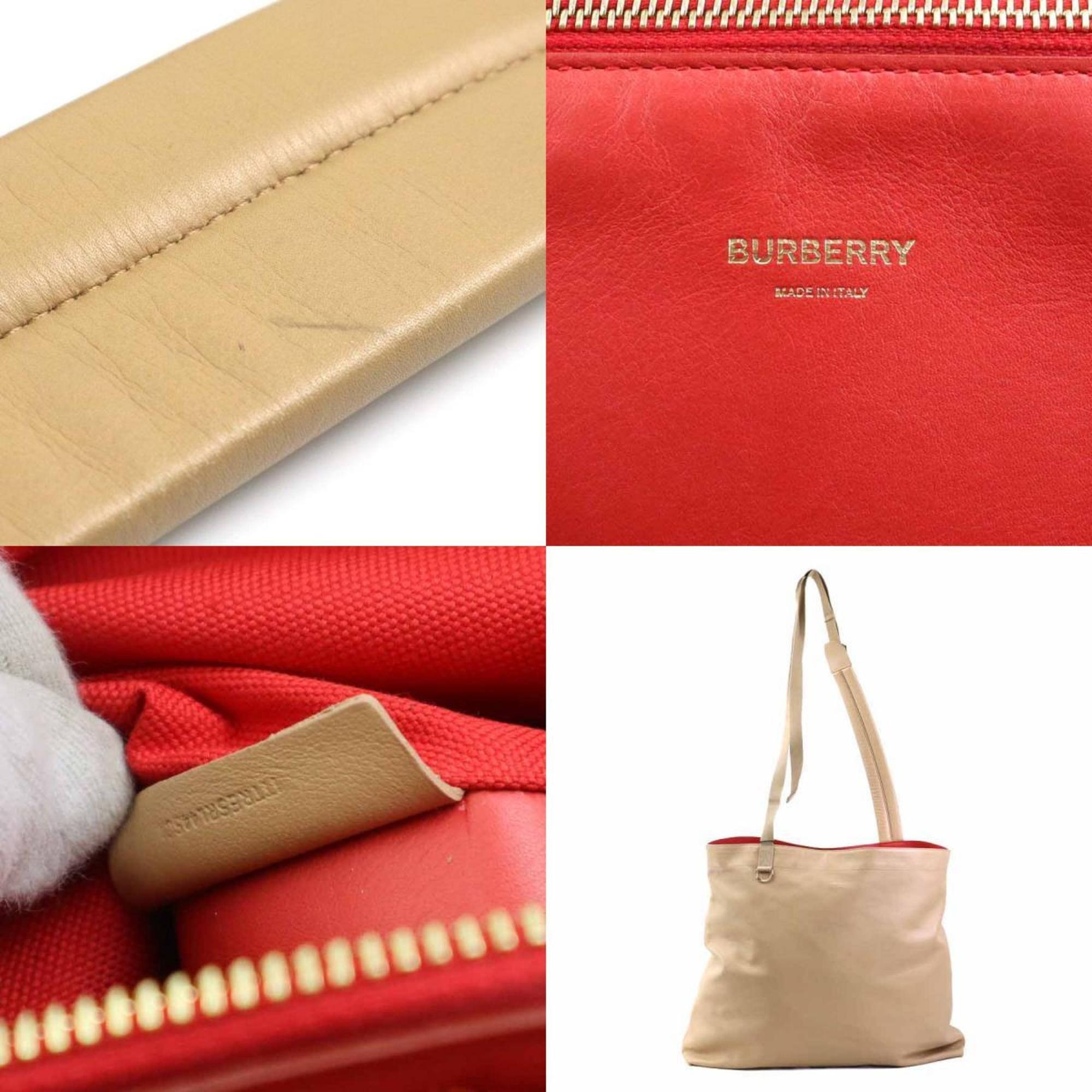 Burberry Beige Leather Shoulder Bag (Pre-Owned)