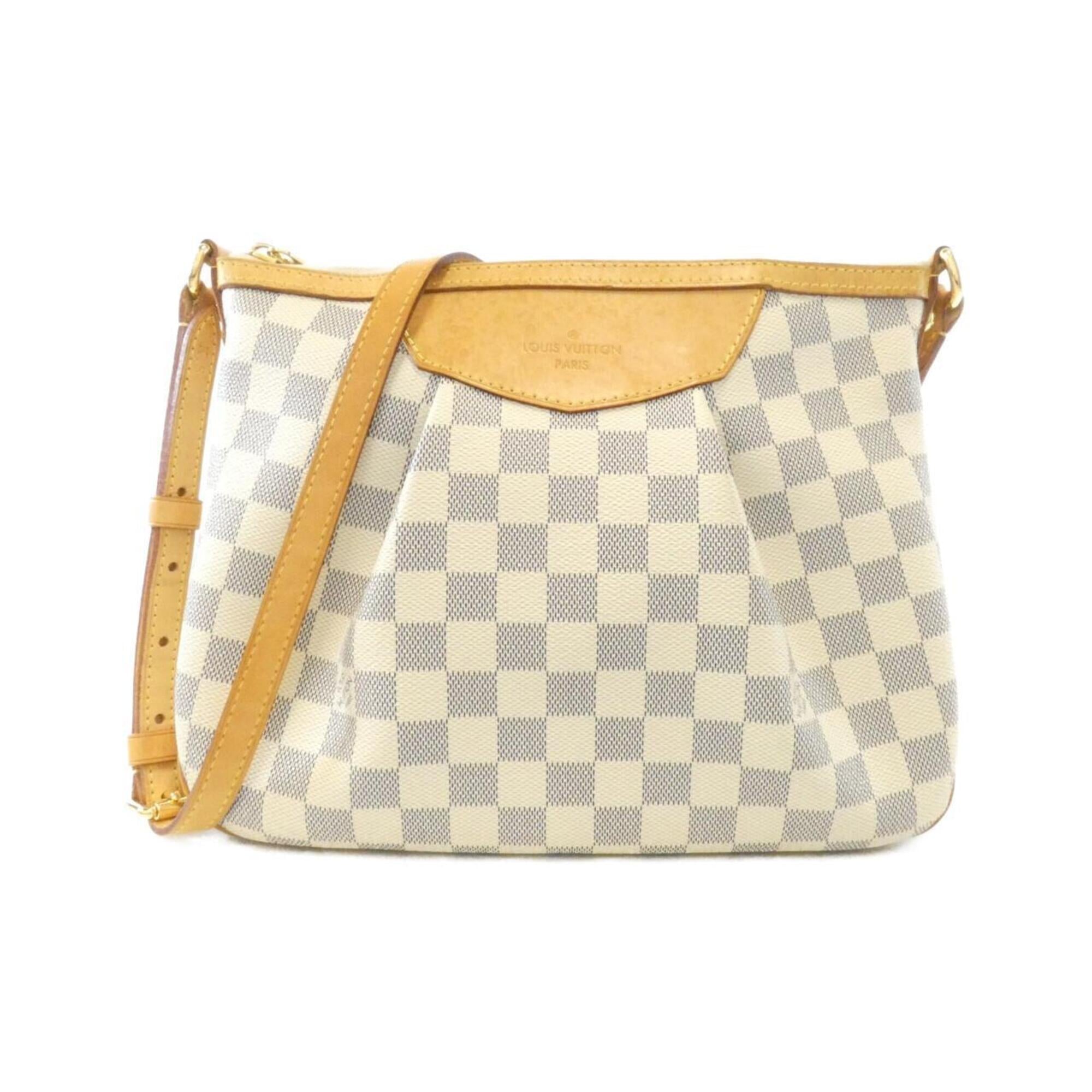 Louis Vuitton Azur White Coated Canvas Shoulder Bag (Pre-Owned)