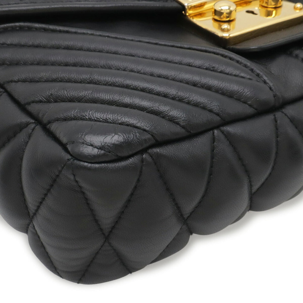 Miu Miu Black Leather Clutch Bag Shoulder Bag (Pre-Owned)