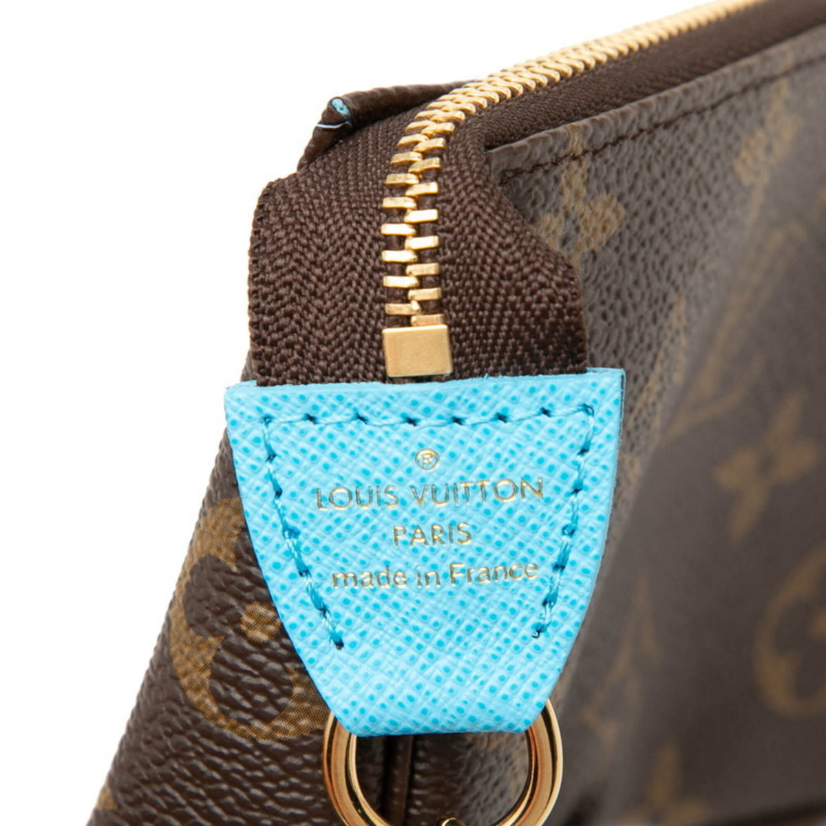 Louis Vuitton Blue Brown Multi-Color Pvc Leather Handbag Pochette Pouch (Pre-Owned)