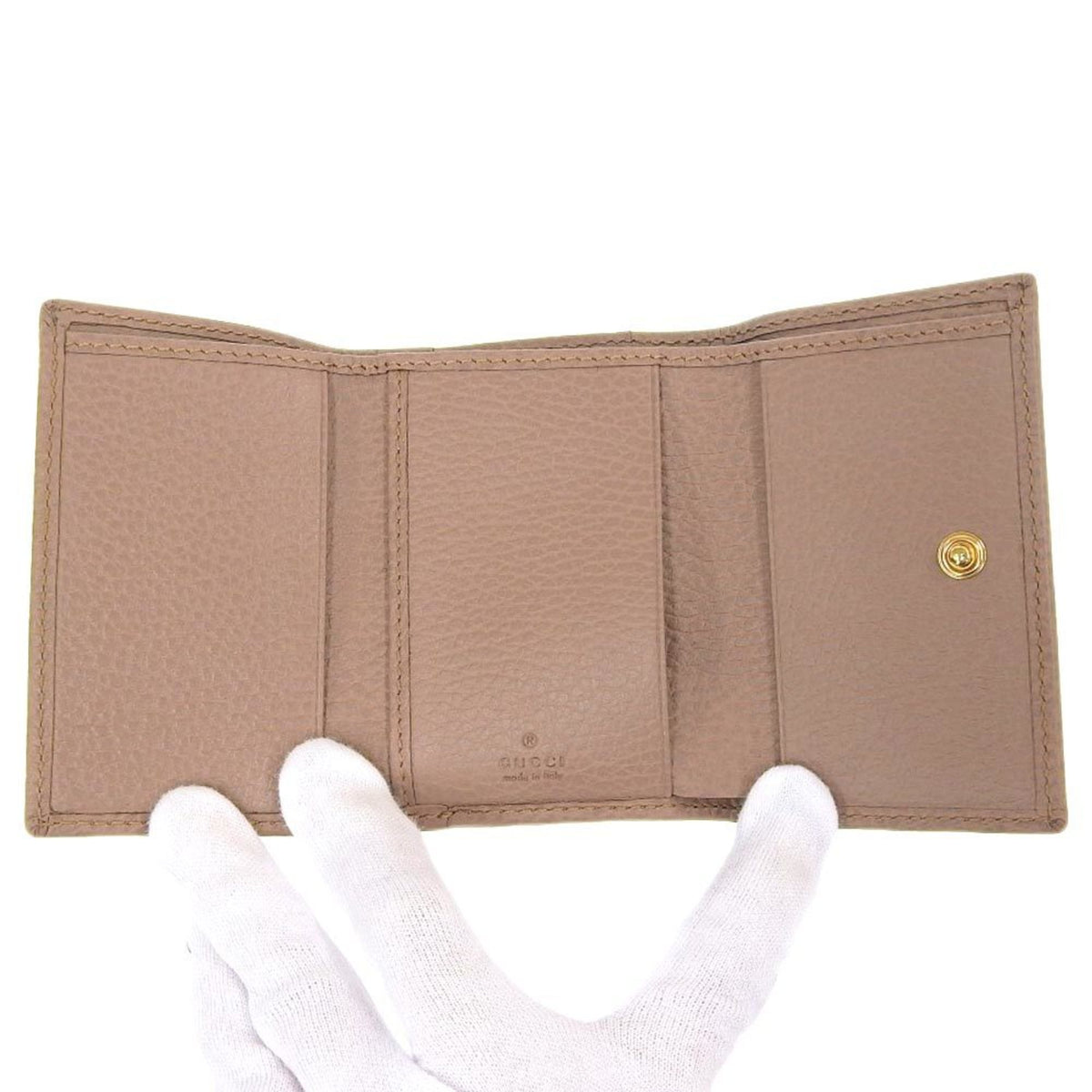 Gucci Beige Leather Coin Purse/Coin Case (Pre-Owned)