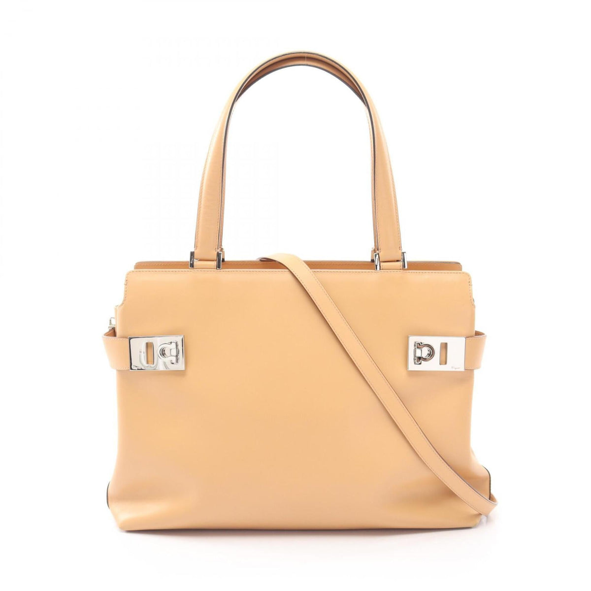Salvatore Ferragamo Beige Leather Handbag (Pre-Owned)
