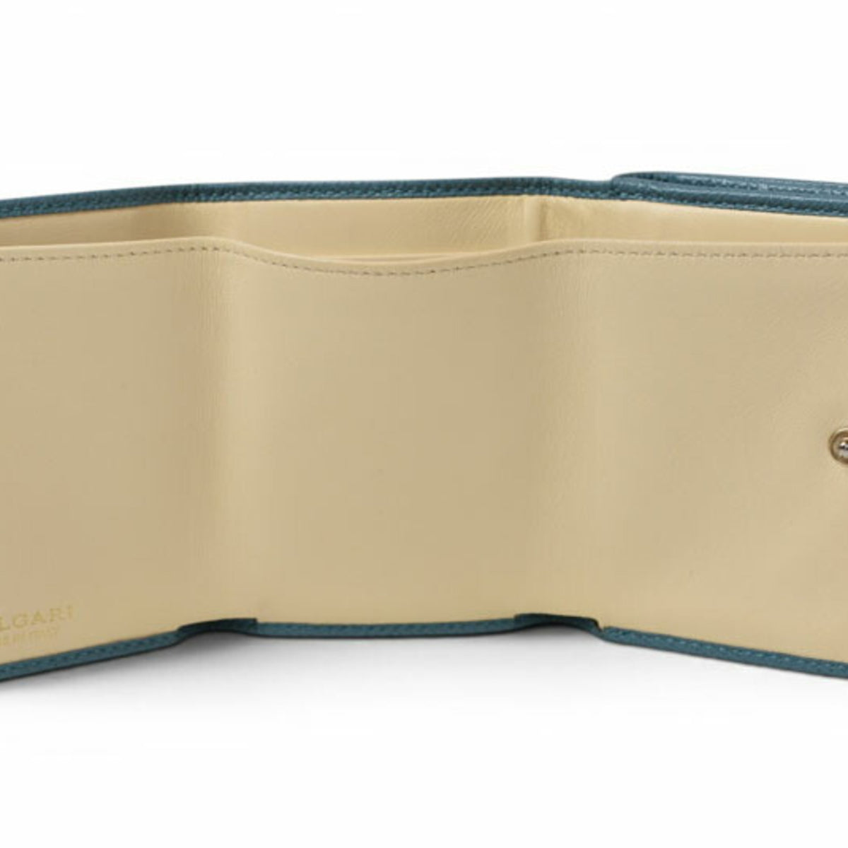 Bvlgari Bvlgari Bvlgari Blue Turquoise Leather Wallet (Tri-Fold) (Pre-Owned)
