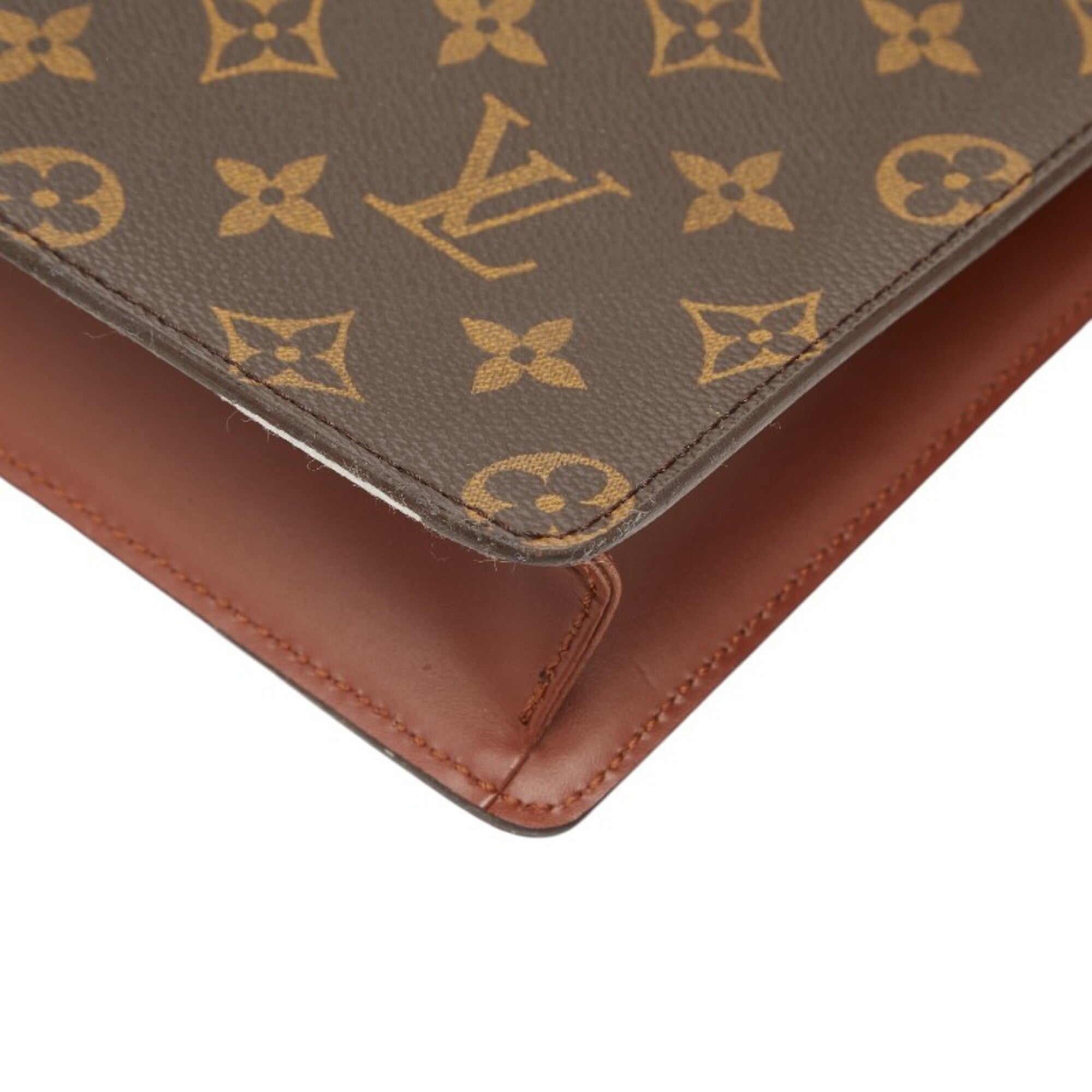 Louis Vuitton Monogram Brown Pvc Leather Clutch Bag Pochette (Pre-Owned)