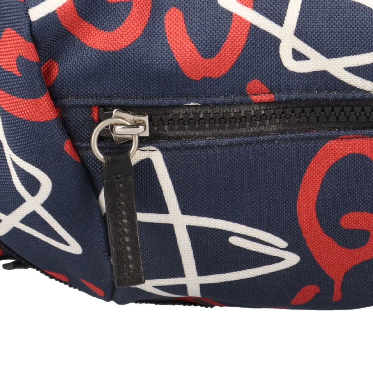 Gucci Navy Red Color White Nylon Backpack (Pre-Owned)