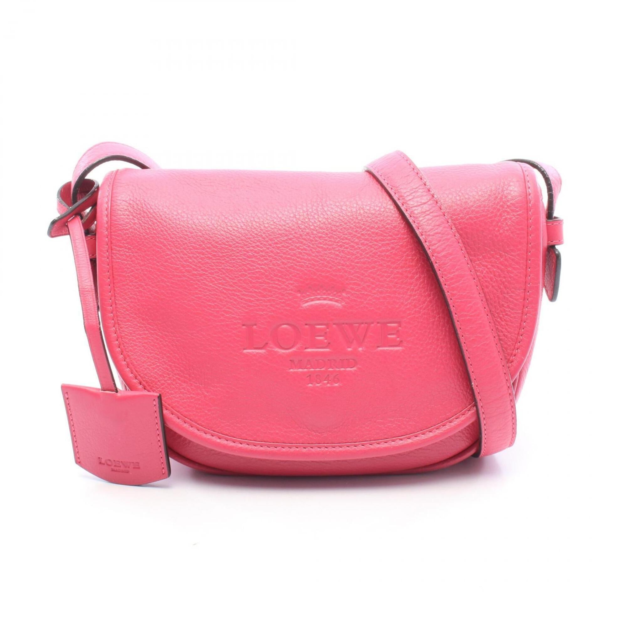 Loewe Pink Leather Handbag Shoulder Bag (Pre-Owned)