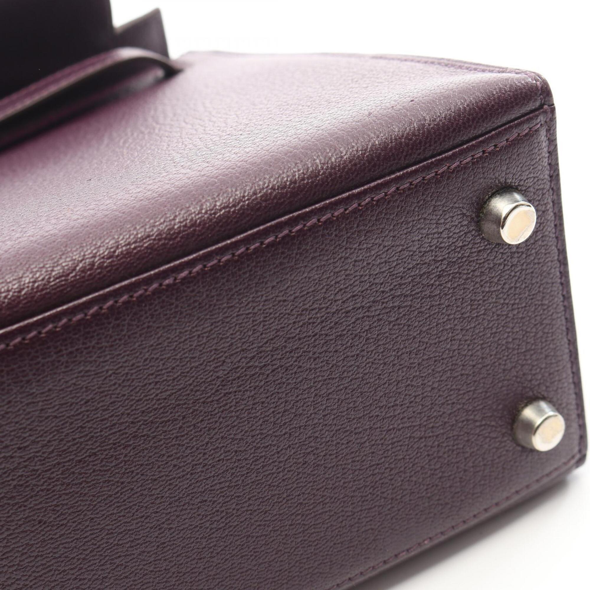 Hermes Purple Chevre Leather Handbag (Pre-Owned)